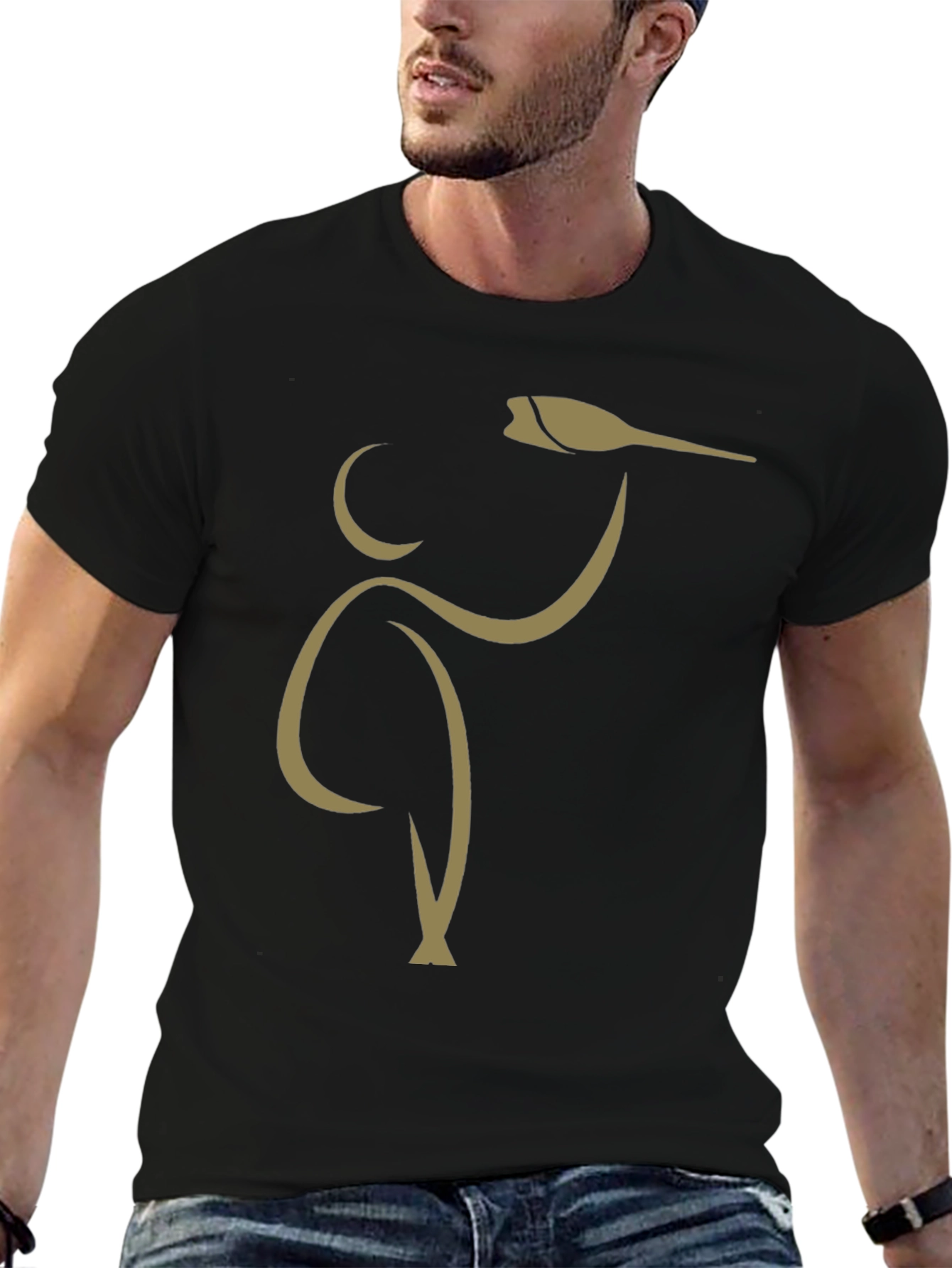 Stylish Black T-Shirt with Bartender Graphic