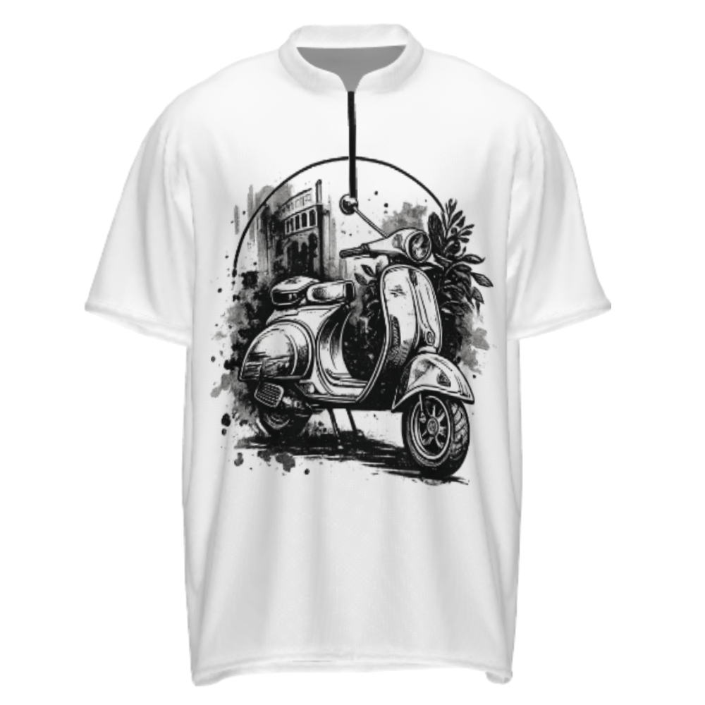 Vintage Scooter Graphic T-Shirt – Retro Italian Style Moped Travel Streetwear Tee(z253)