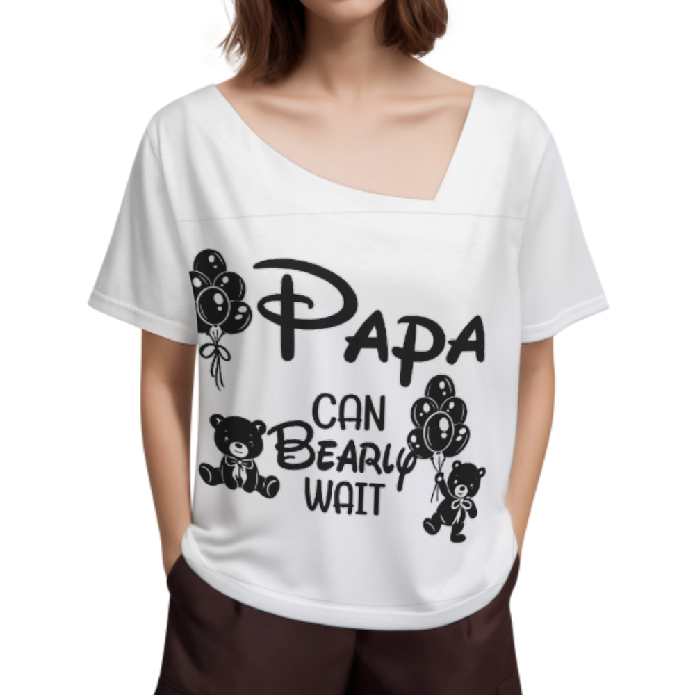 Papa Can Bearly Wait Funny Pregnancy Announcement T-Shirt – Cute Teddy Bear Dad Graphic Tee for Baby Reveal Gift(z233)