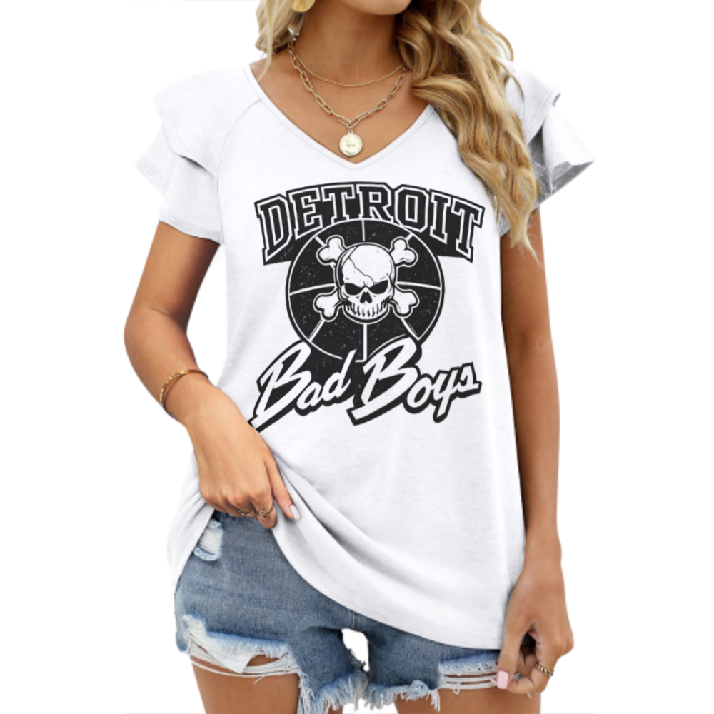 Detroit Bad Boys Skull Basketball Graphic T-Shirt – Vintage Streetwear Sports Style Tee(z246)