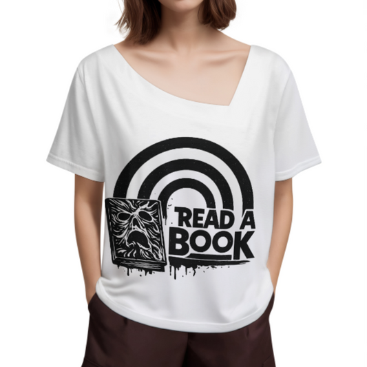 Read A Book Horror Graphic T-Shirt – Retro Dark Aesthetic Book Lover Streetwear Tee(z237)