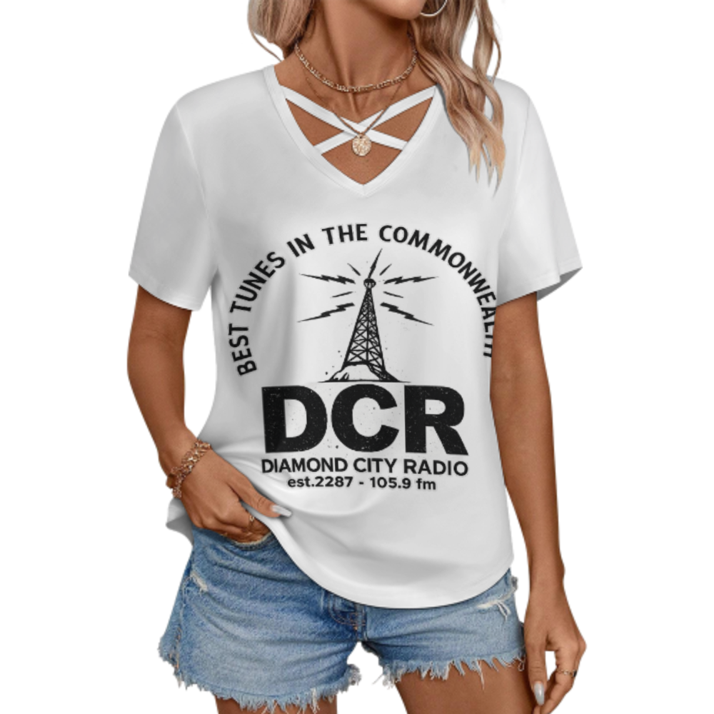 DCR Diamond City Radio Vintage Graphic Tee – Commonwealth Retro Gaming Inspired Shirt(z230)