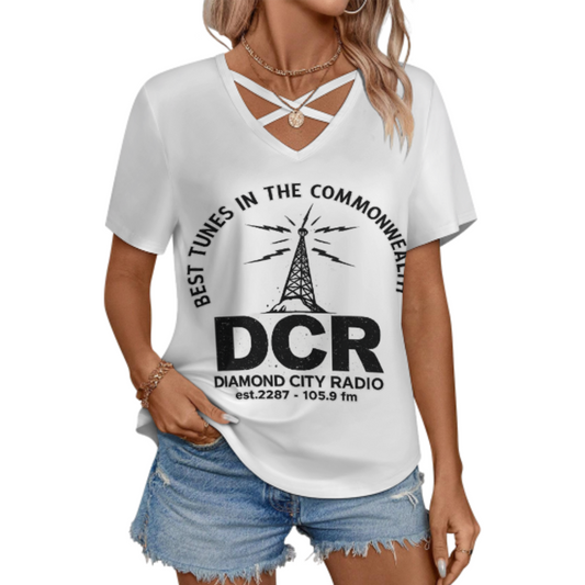 DCR Diamond City Radio Vintage Graphic Tee – Commonwealth Retro Gaming Inspired Shirt(z230)