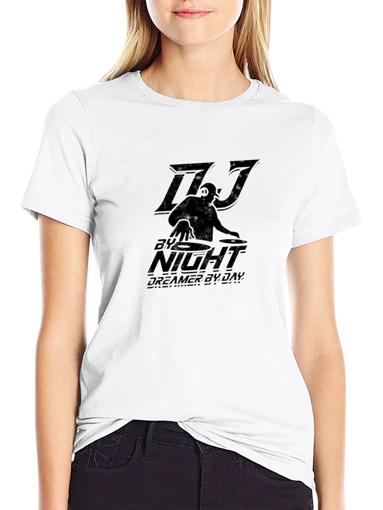 DJ by Night T-Shirt - Black Graphic Tee