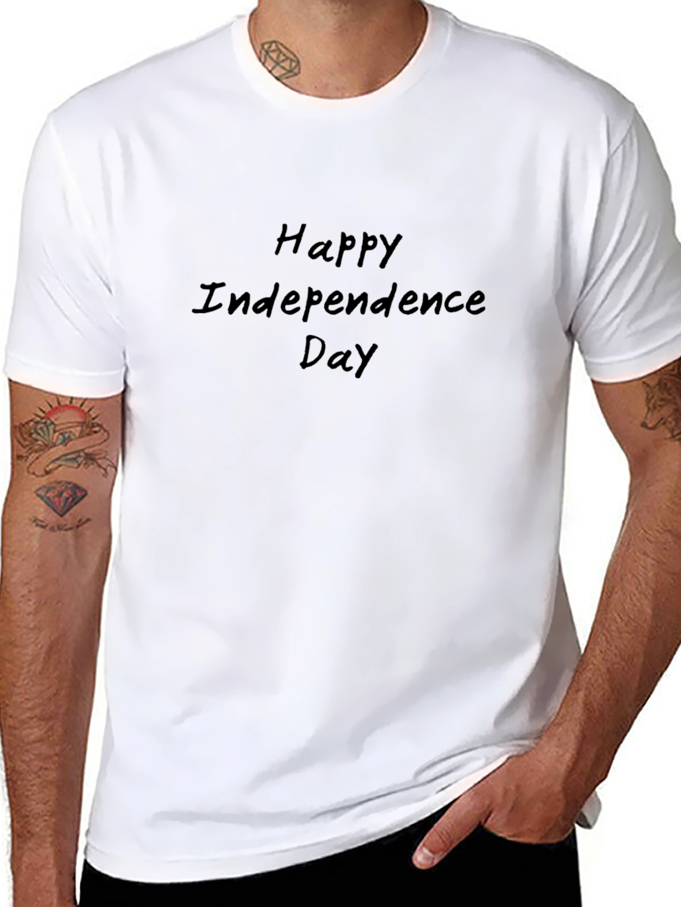 Happy Independence Day Black T-Shirt