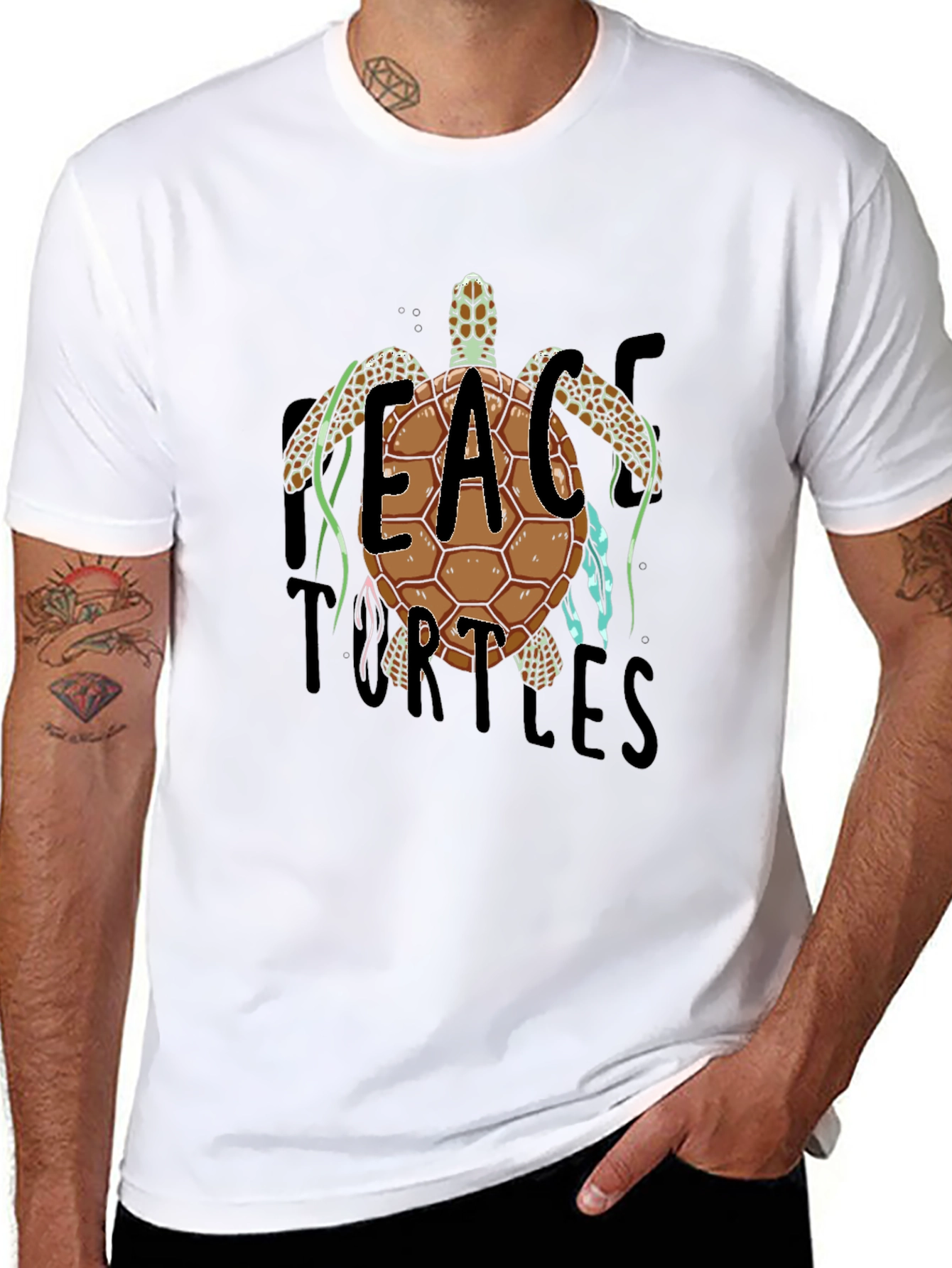 Peace Turtles Graphic Tee - Stylish Comfort