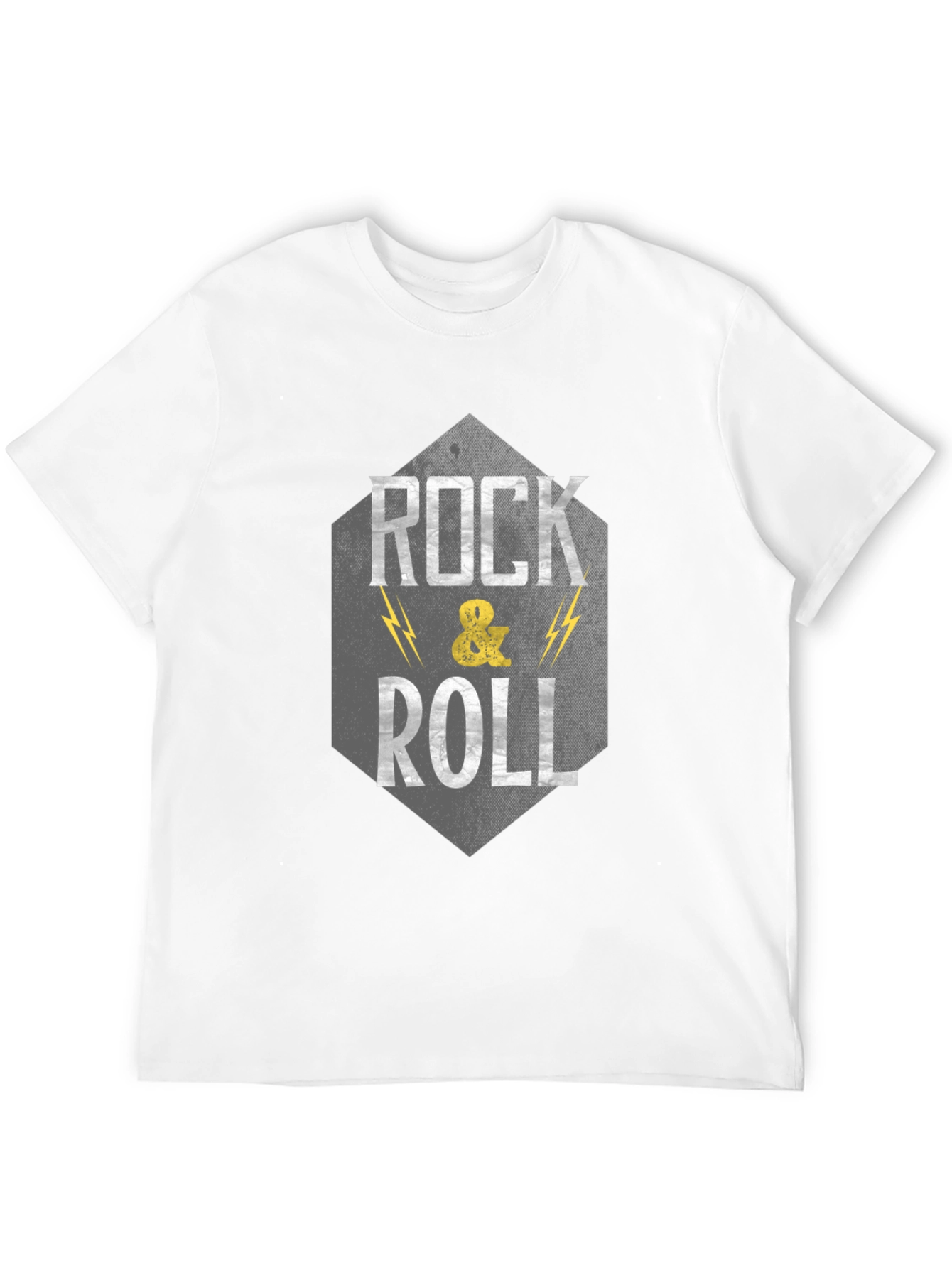 Rock & Roll Graphic Print Black T-Shirt