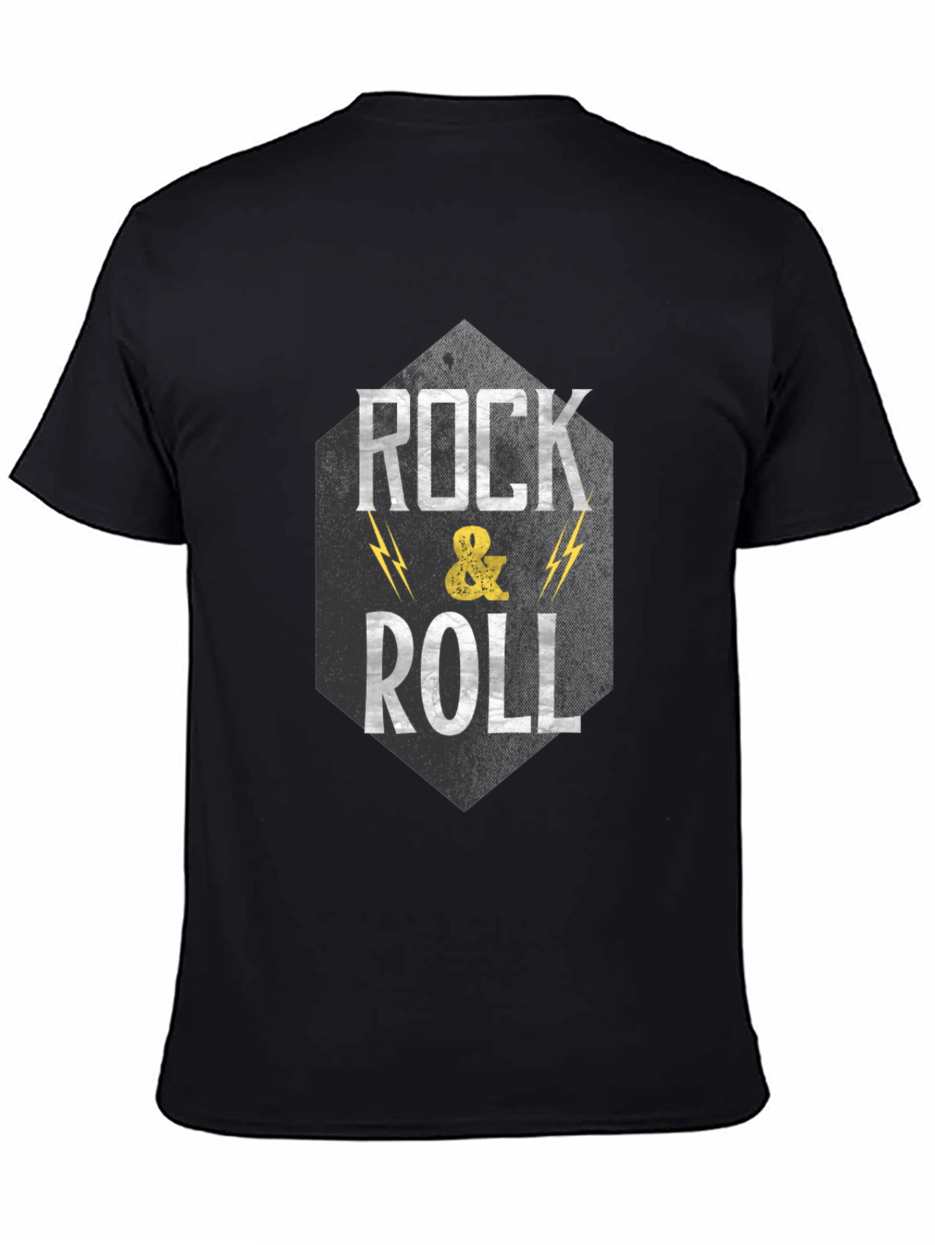 Rock & Roll Graphic Print Black T-Shirt