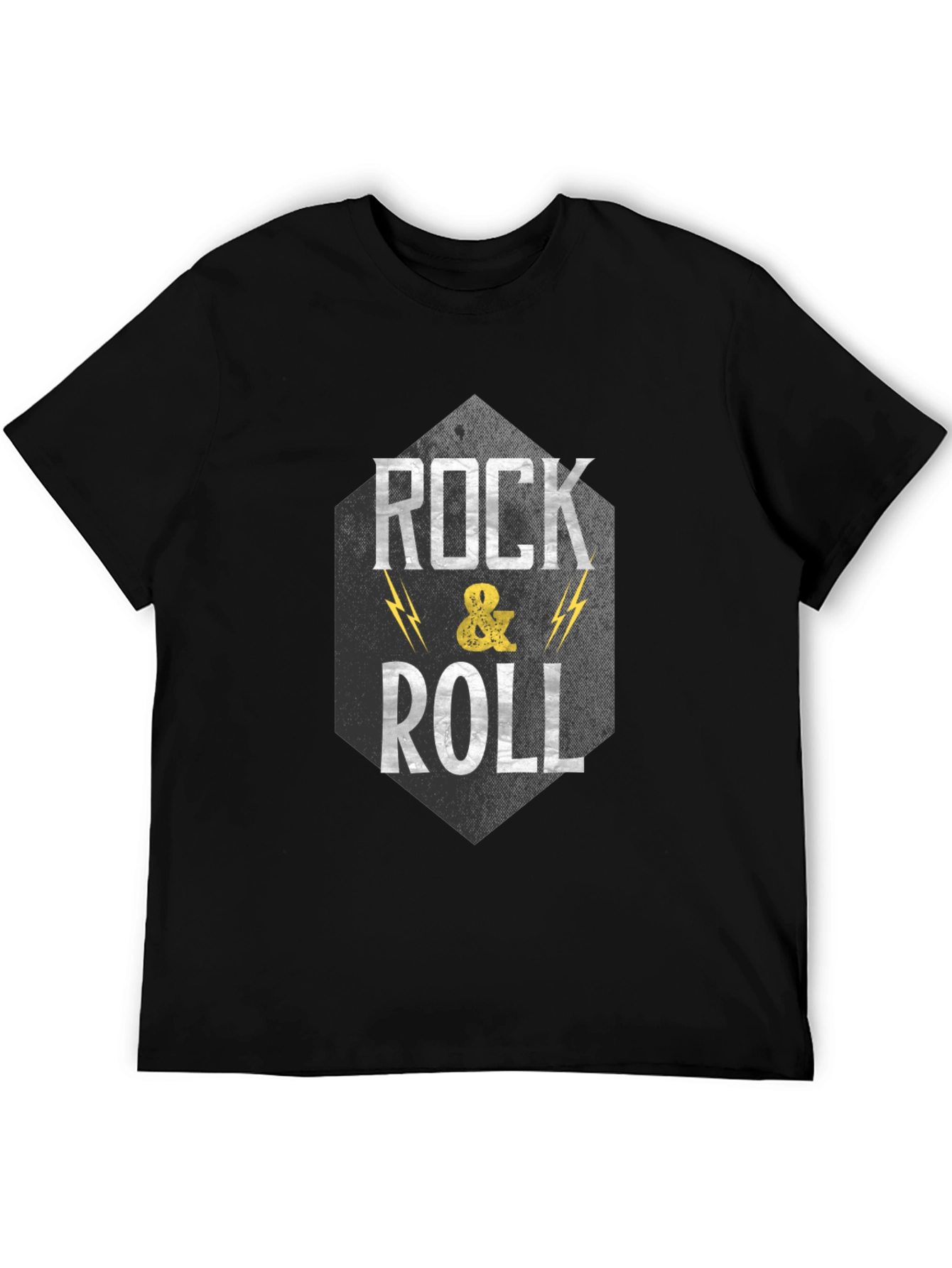 Rock & Roll Graphic Print Black T-Shirt