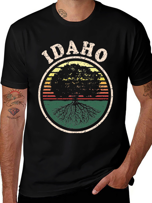 Idaho Tree of Life Graphic Tee - Black Cotton Blend T-Shirt