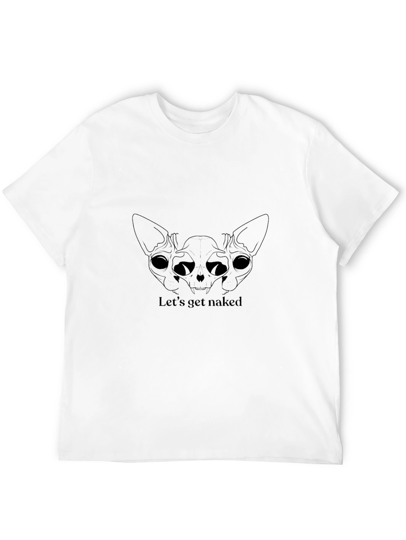 Skull Cat Graphic T-Shirt - Lets Get Naked!
