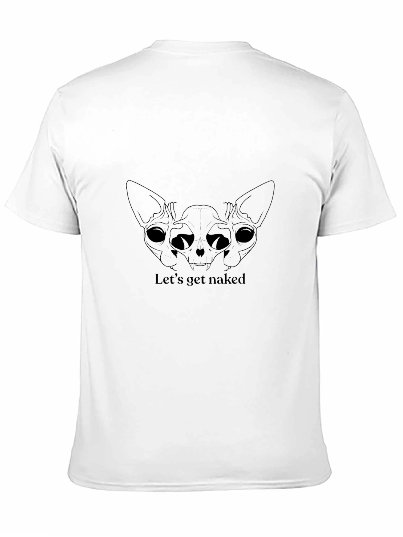 Skull Cat Graphic T-Shirt - Lets Get Naked!