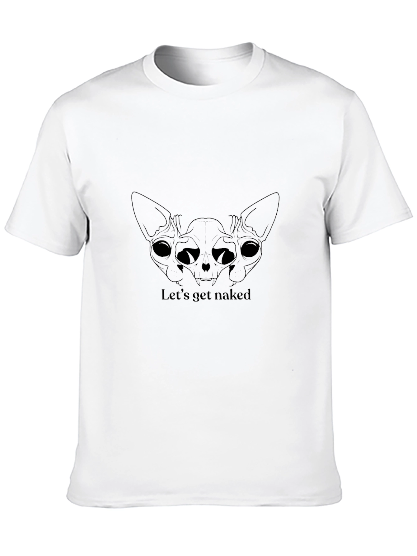 Skull Cat Graphic T-Shirt - Lets Get Naked!