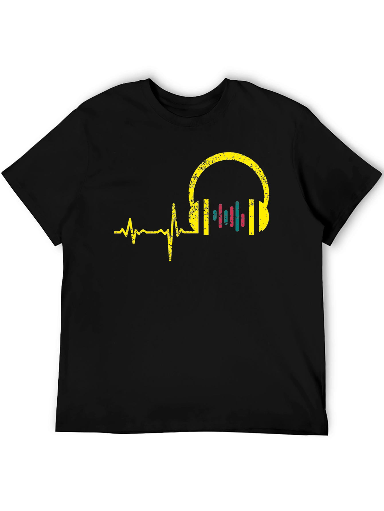 Music Lover T-Shirt - Headphone Heartbeat Design