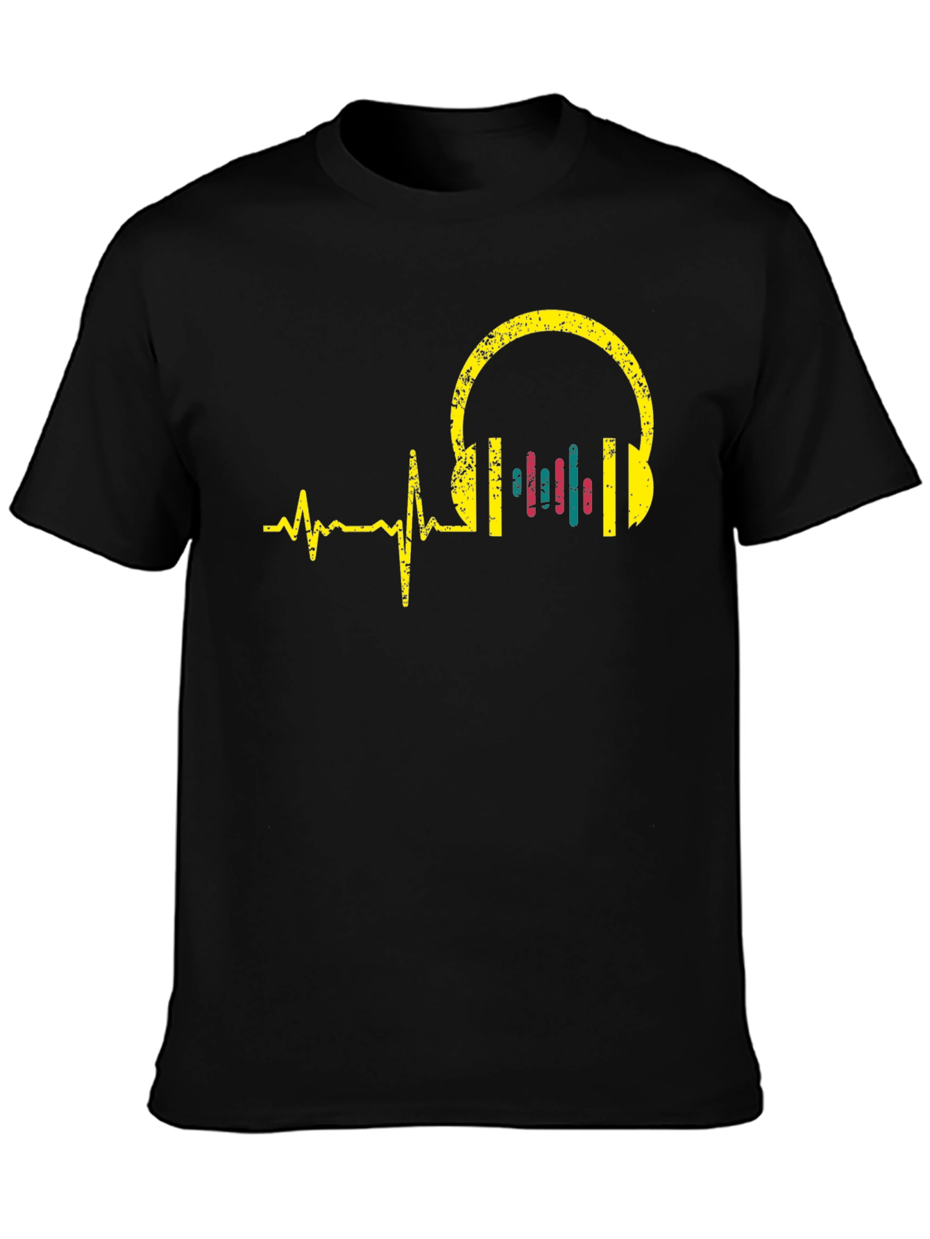 Music Lover T-Shirt - Headphone Heartbeat Design