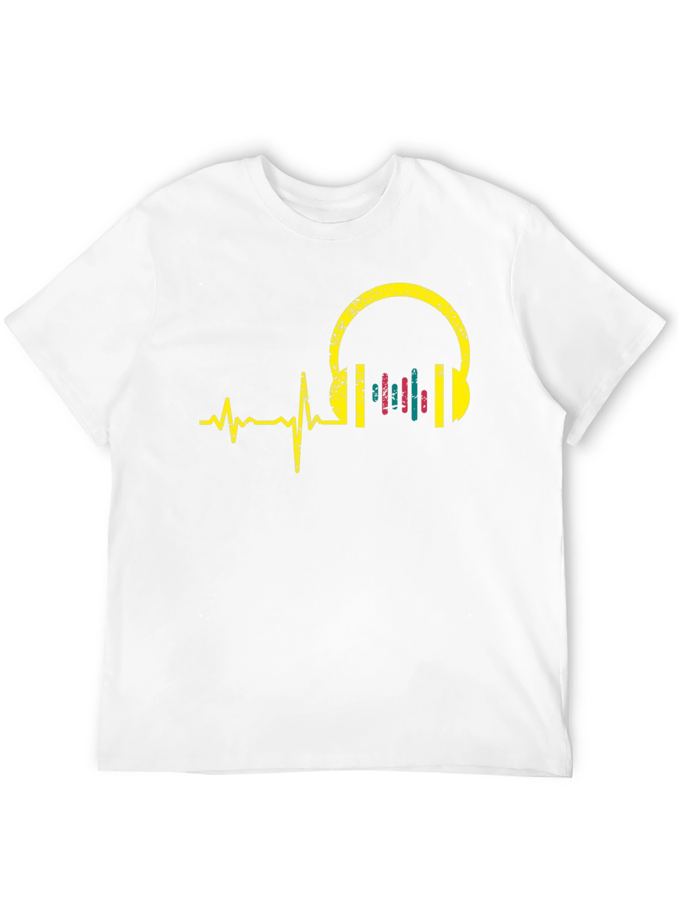 Music Lover T-Shirt - Headphone Heartbeat Design