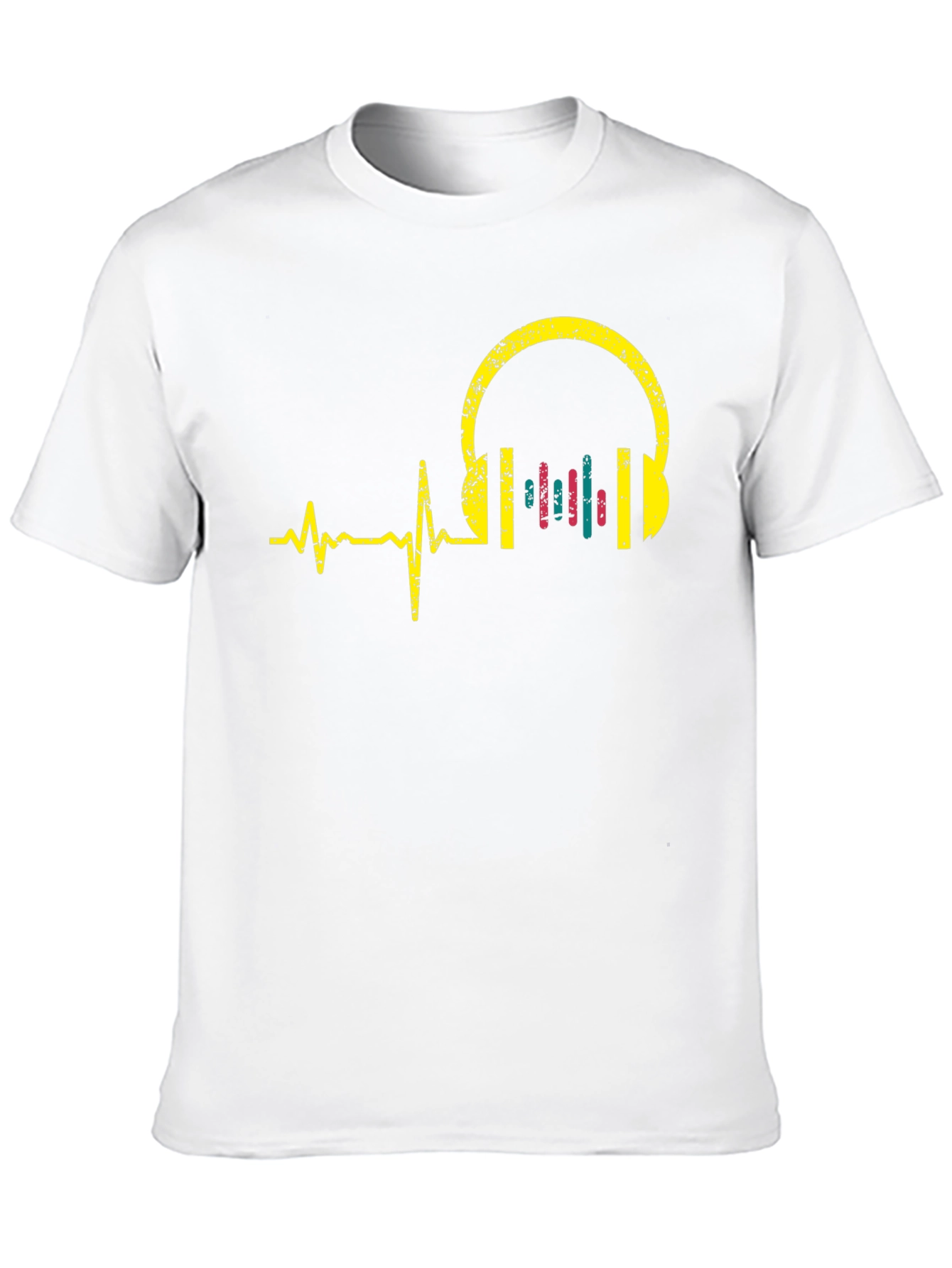 Music Lover T-Shirt - Headphone Heartbeat Design
