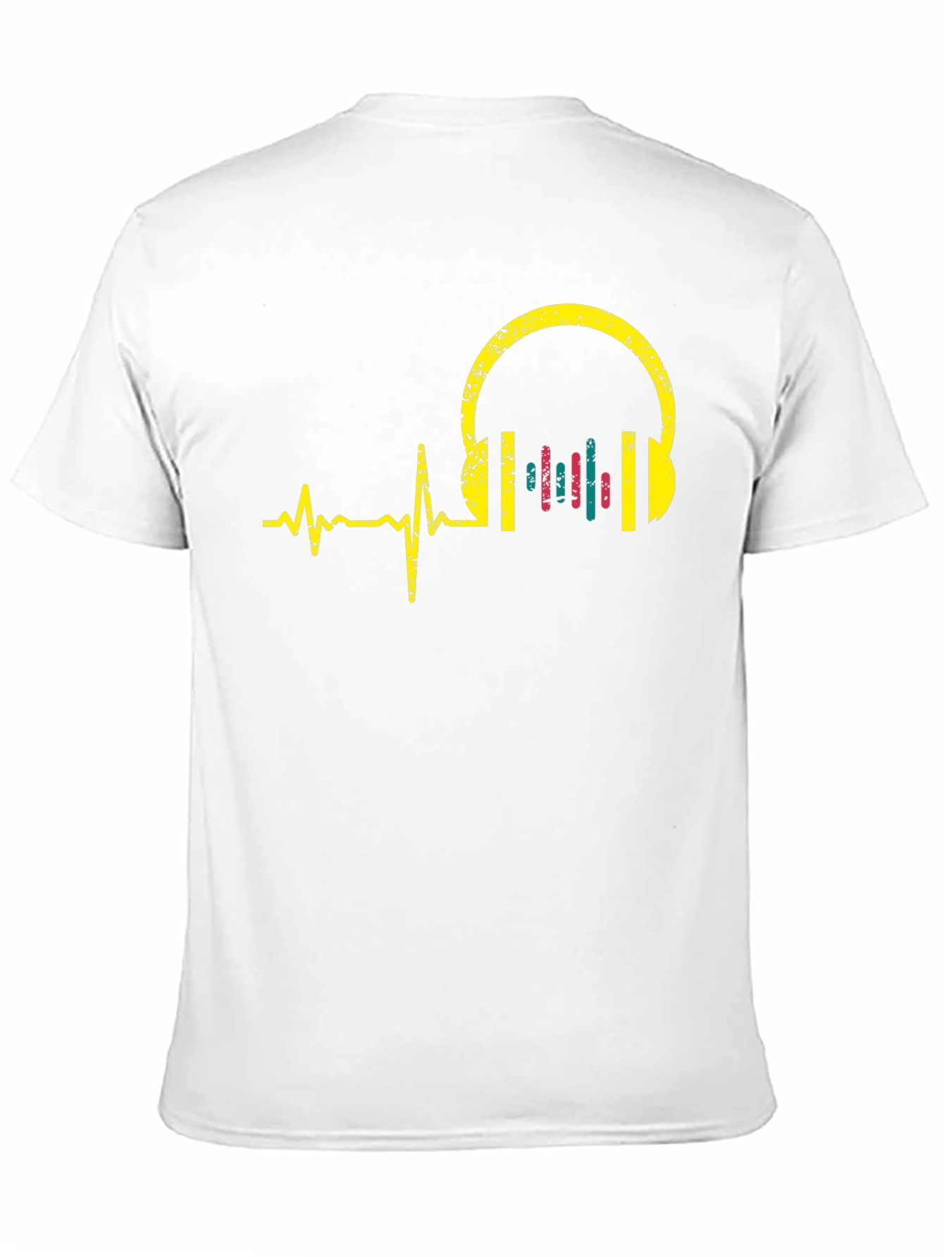 Music Lover T-Shirt - Headphone Heartbeat Design
