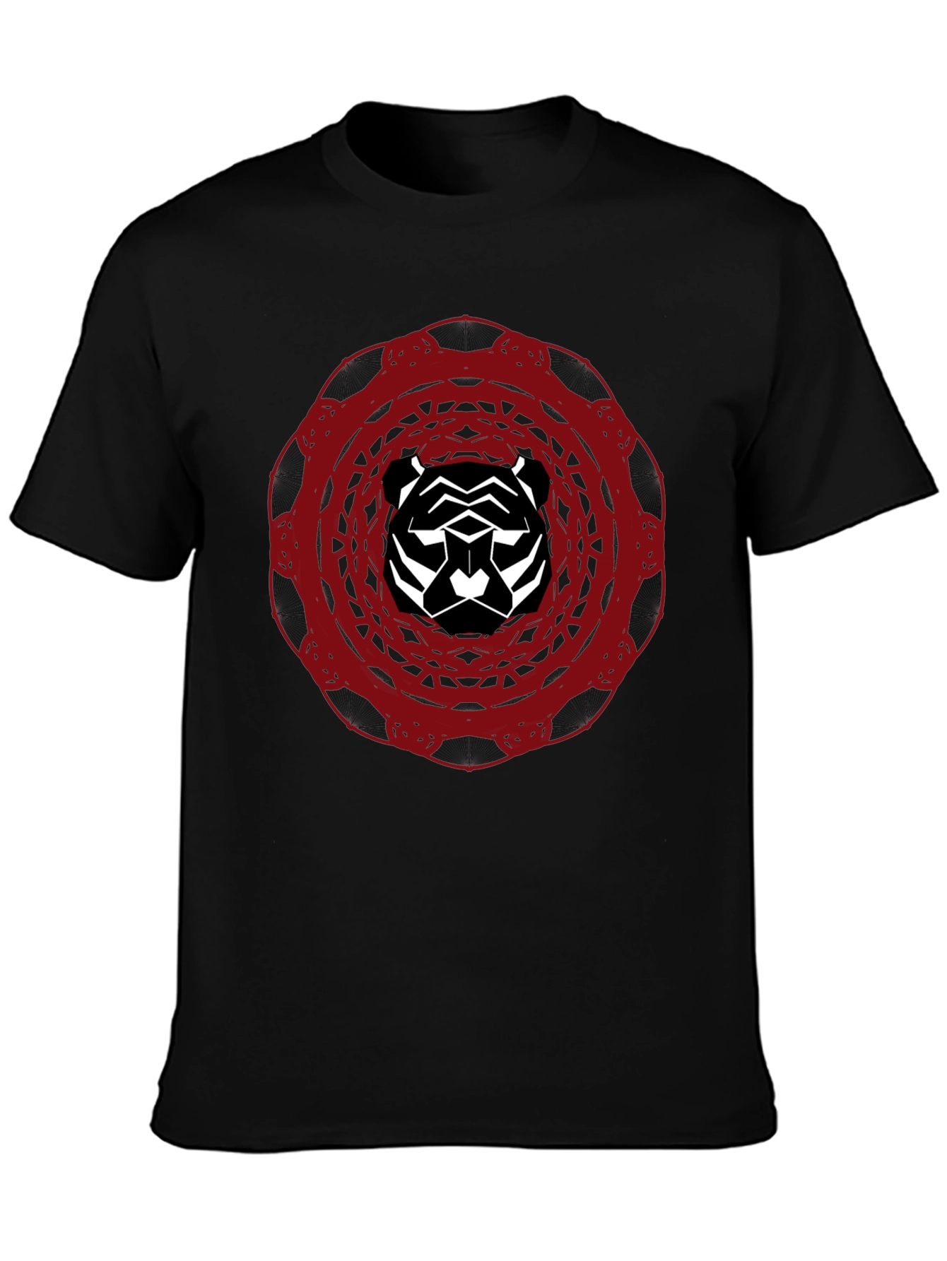 Abstract Tiger Graphic Tee - Black