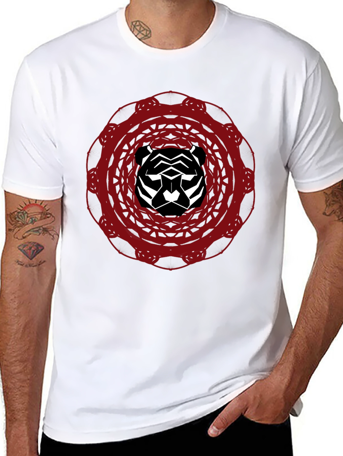 Abstract Tiger Graphic Tee - Black