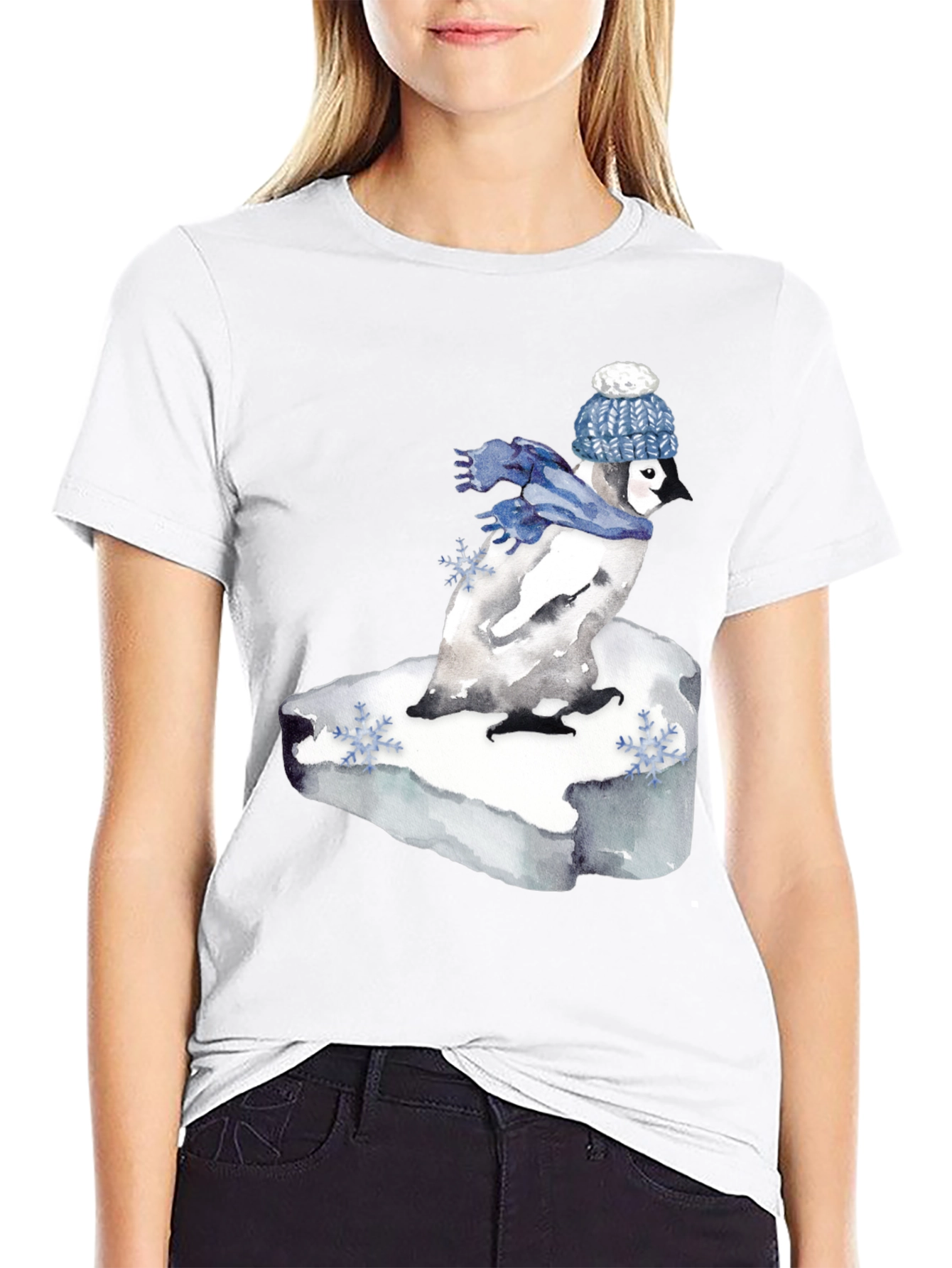 Penguin Winter Scene Graphic Tee