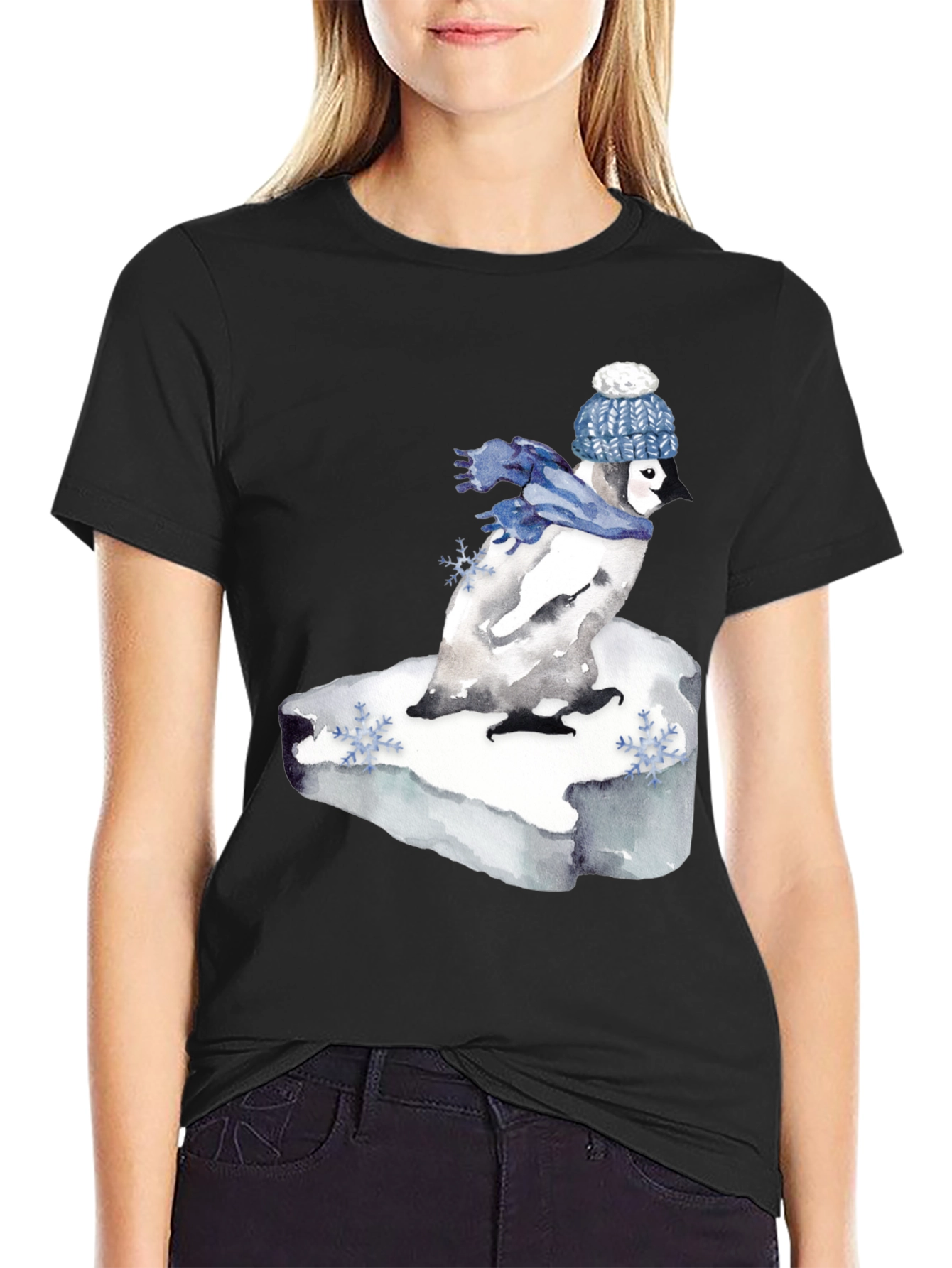 Penguin Winter Scene Graphic Tee