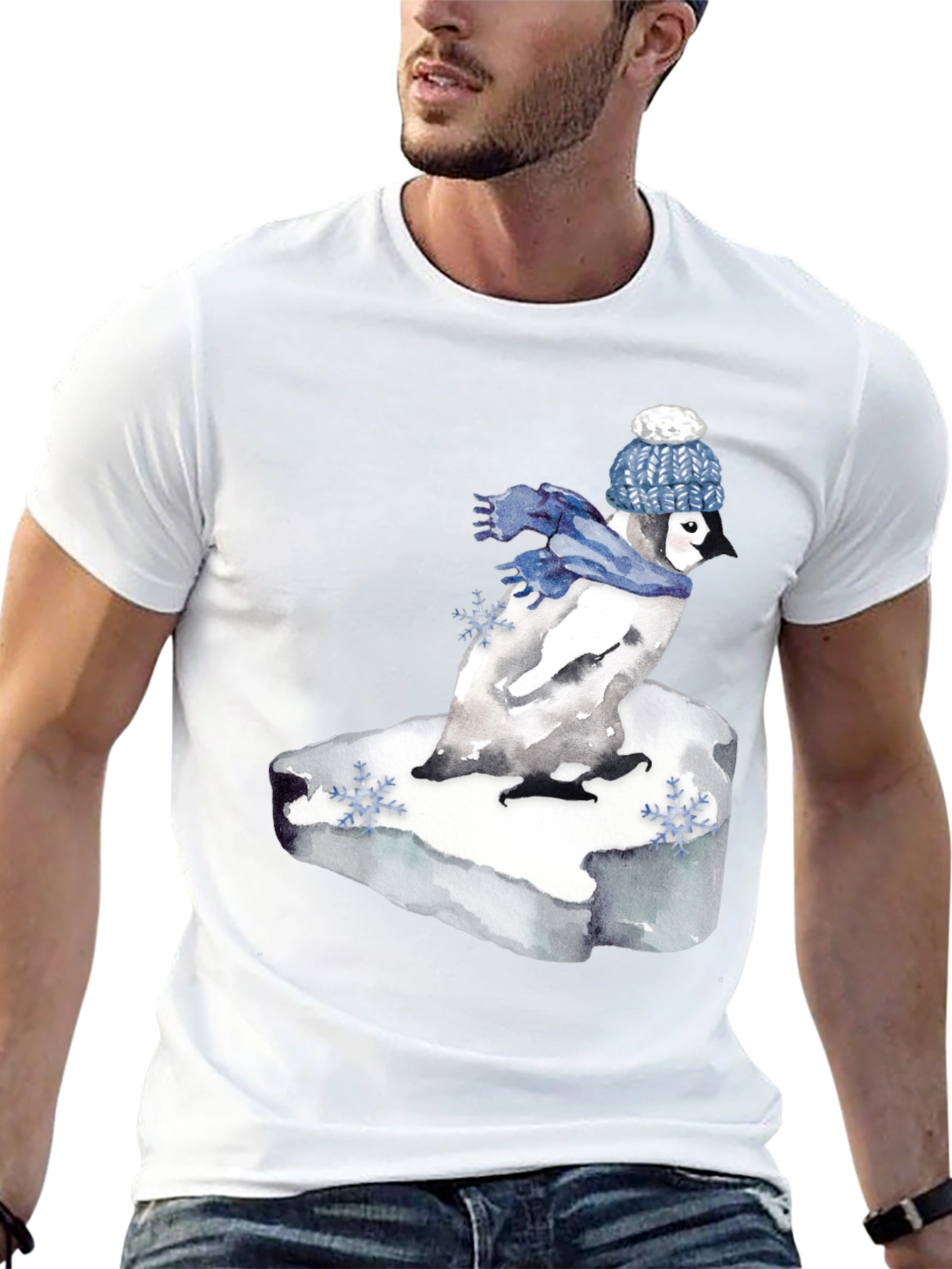 Penguin Winter Scene Graphic Tee