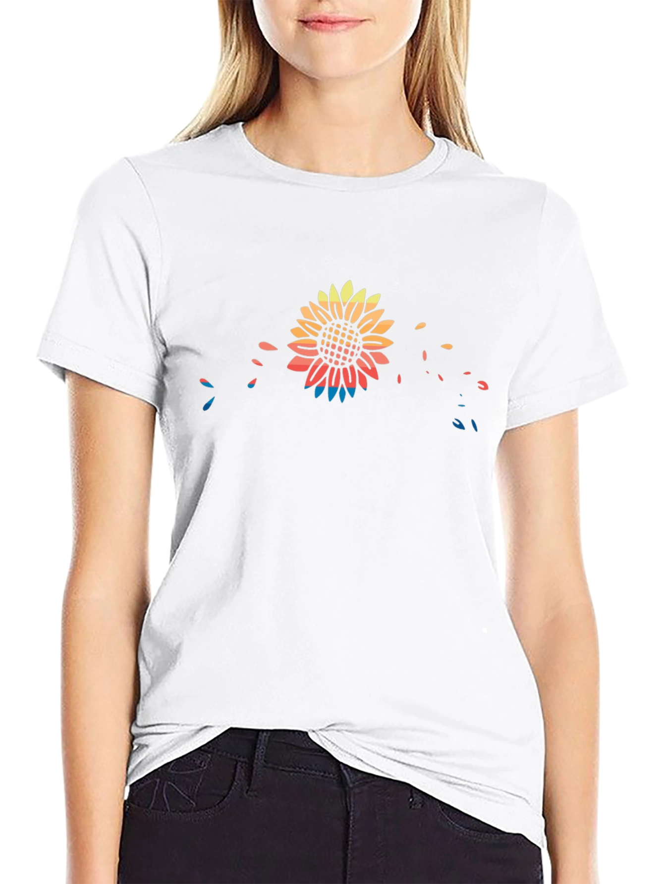 Sunflower Graphic Black T-Shirt