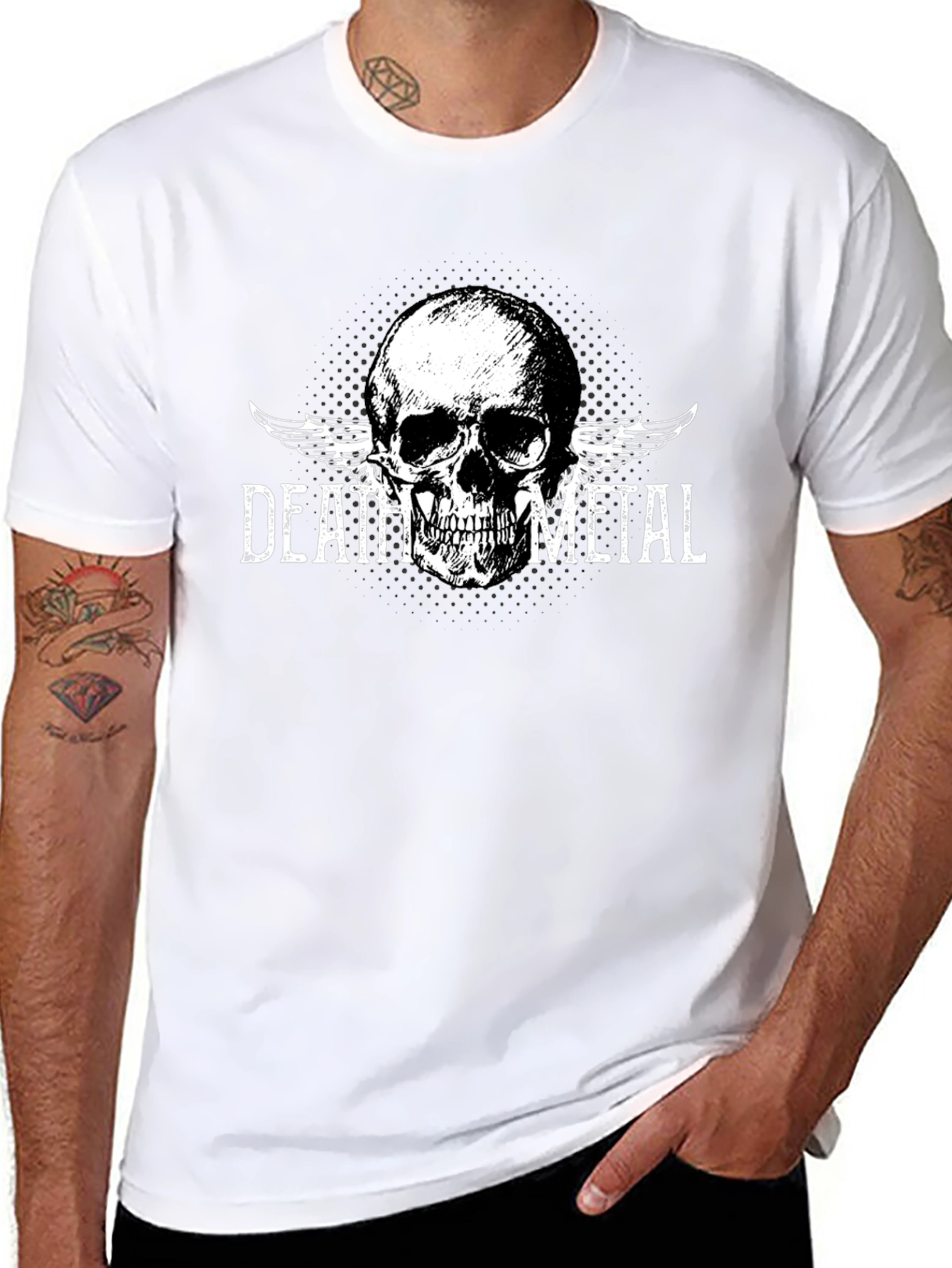 Death Metal Skull Graphic T-Shirt