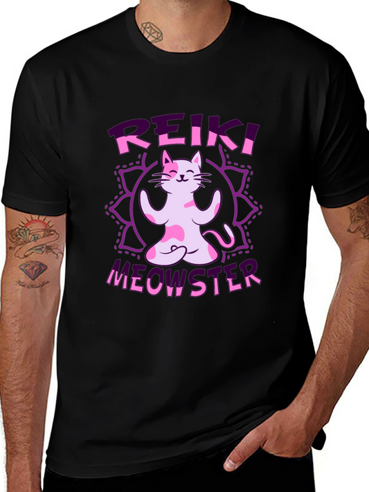 Reiki Meowster Black Graphic Tee