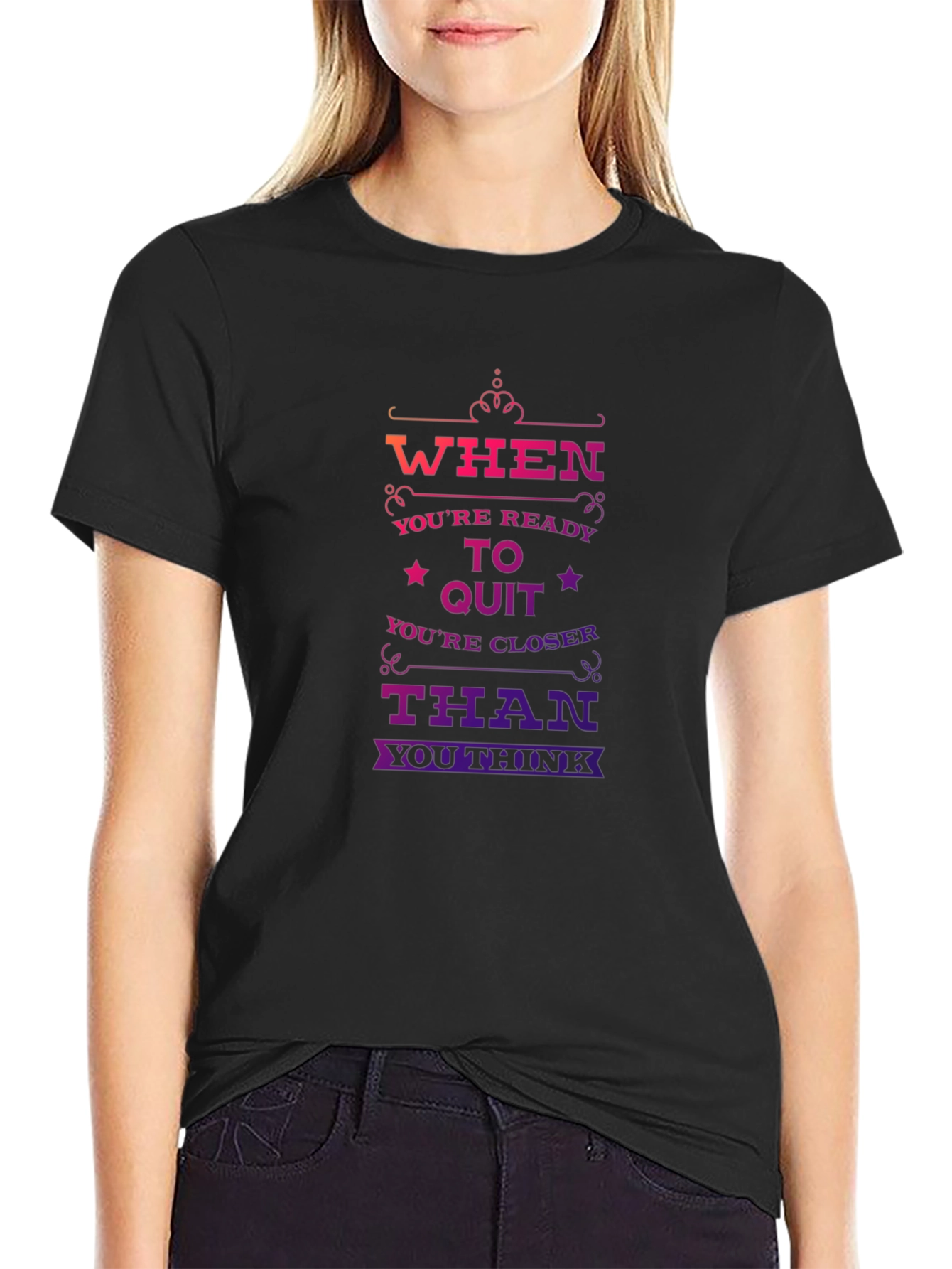 Motivational Quote Black T-Shirt for Men
