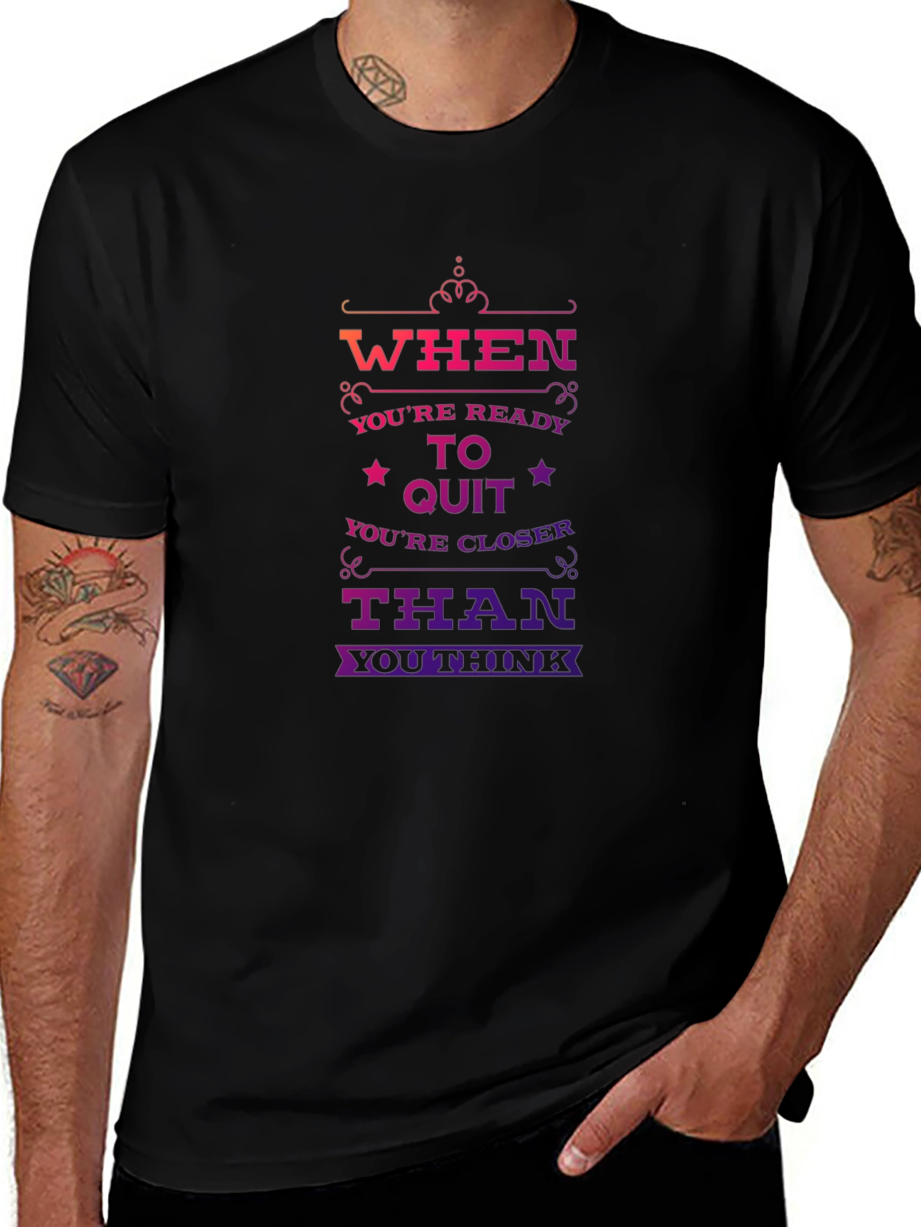 Motivational Quote Black T-Shirt for Men