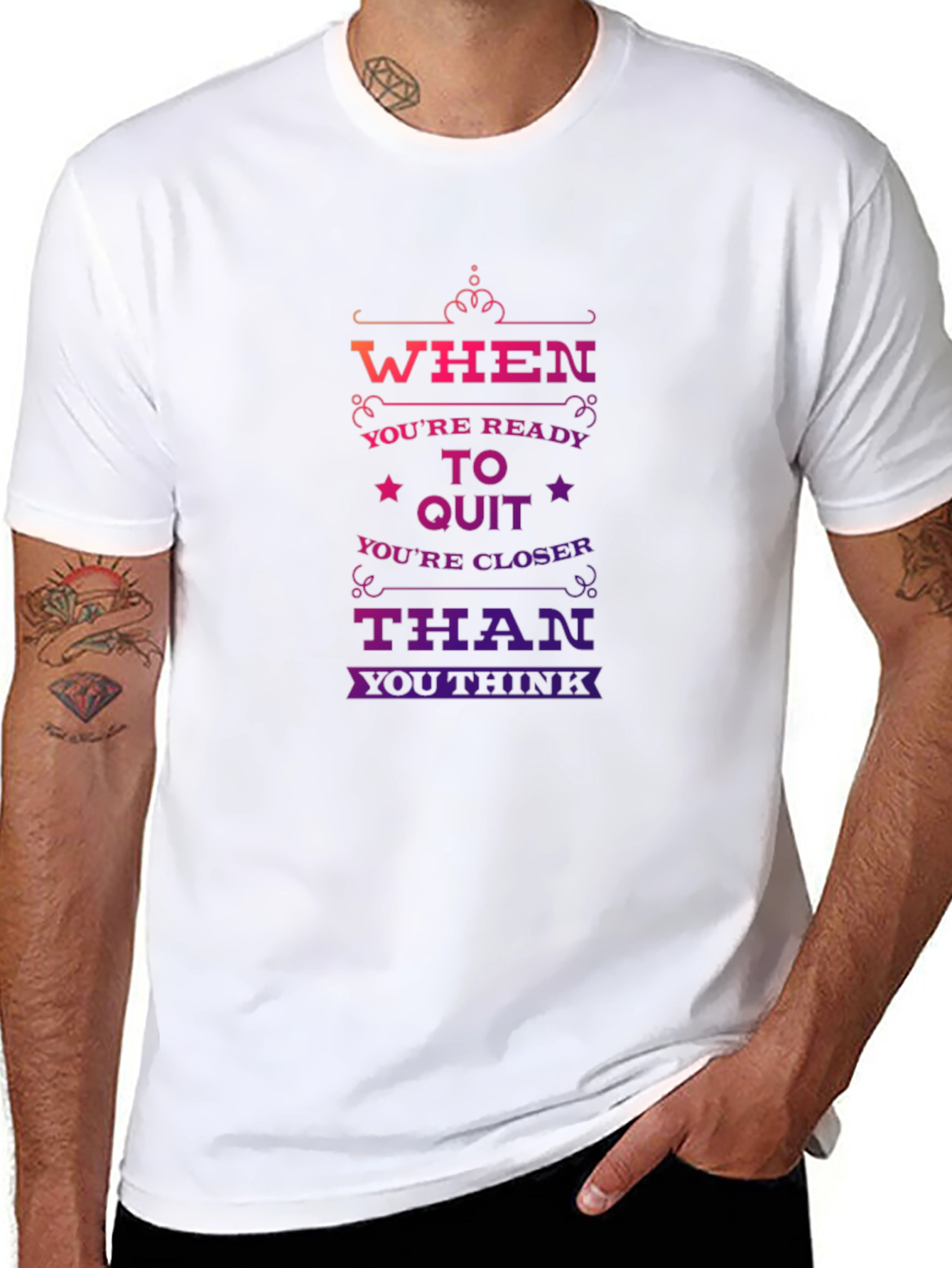 Motivational Quote Black T-Shirt for Men