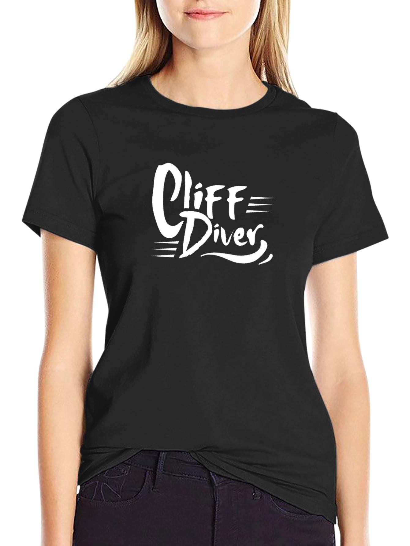 Cliff Diver Black Graphic Tee