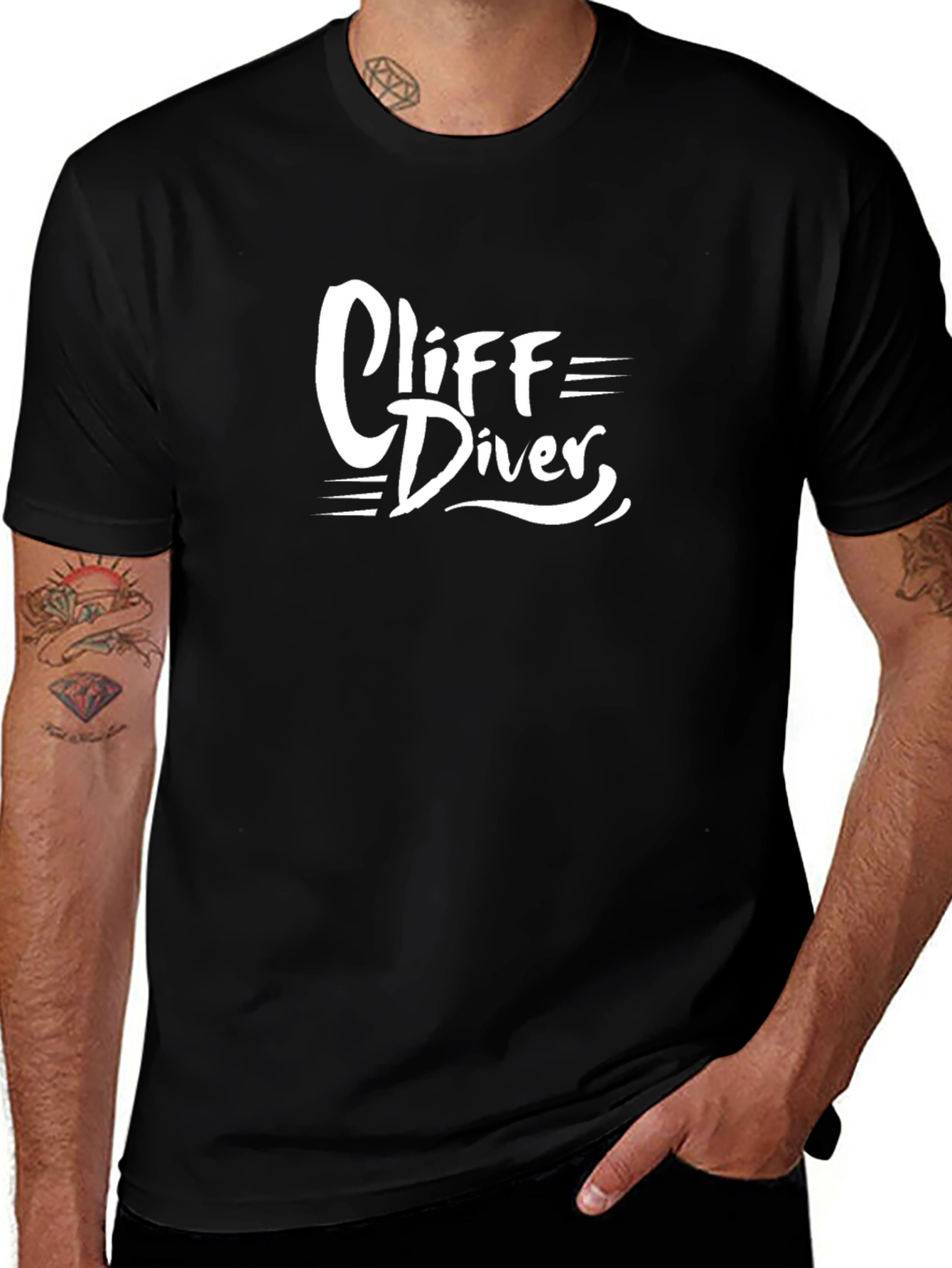 Cliff Diver Black Graphic Tee