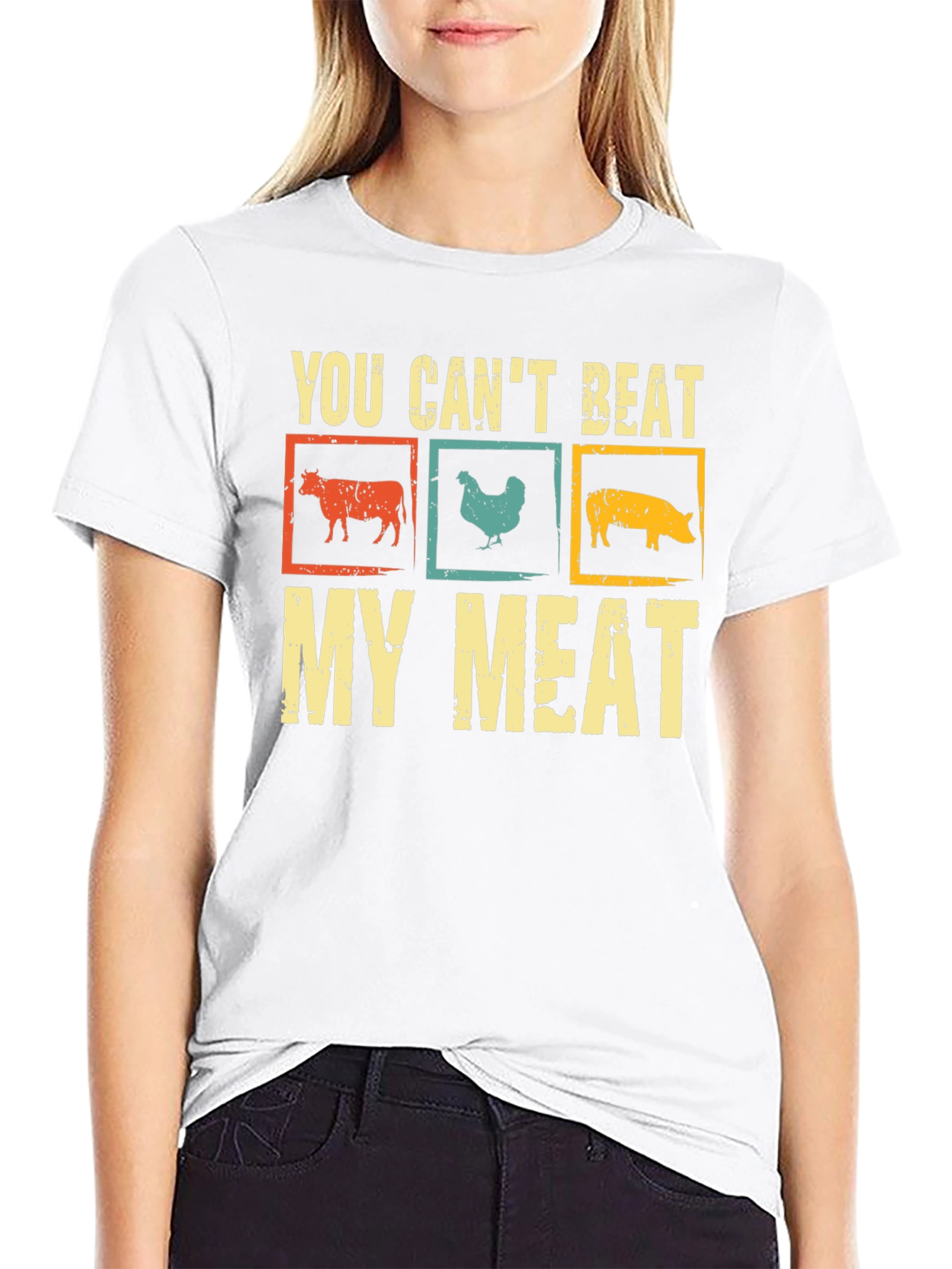 Funny You Cant Beat My Meat Graphic T-Shirt