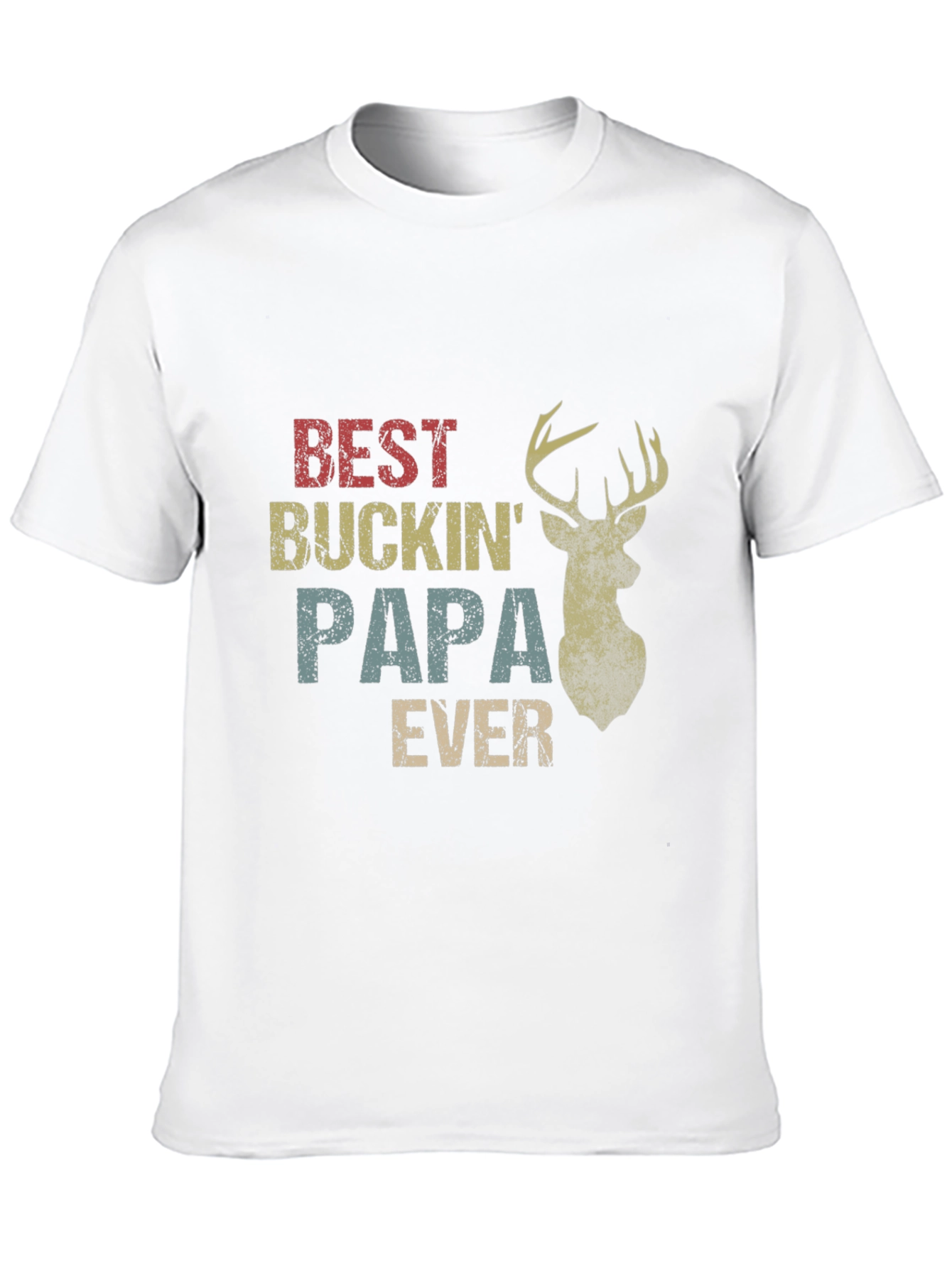 Best Buckin Papa Ever Black T-Shirt