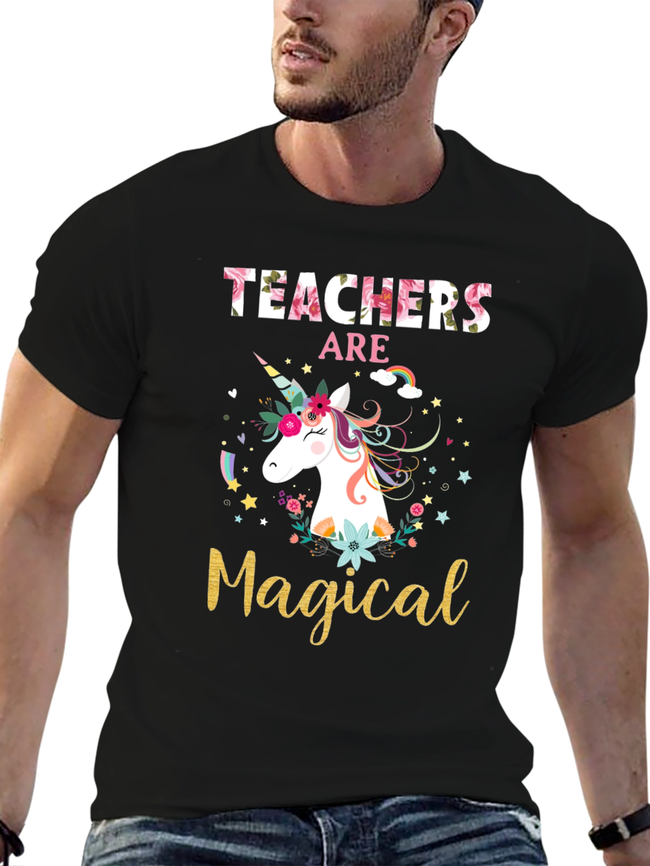 Teachers Are Magical Unicorn Graphic T-Shirt