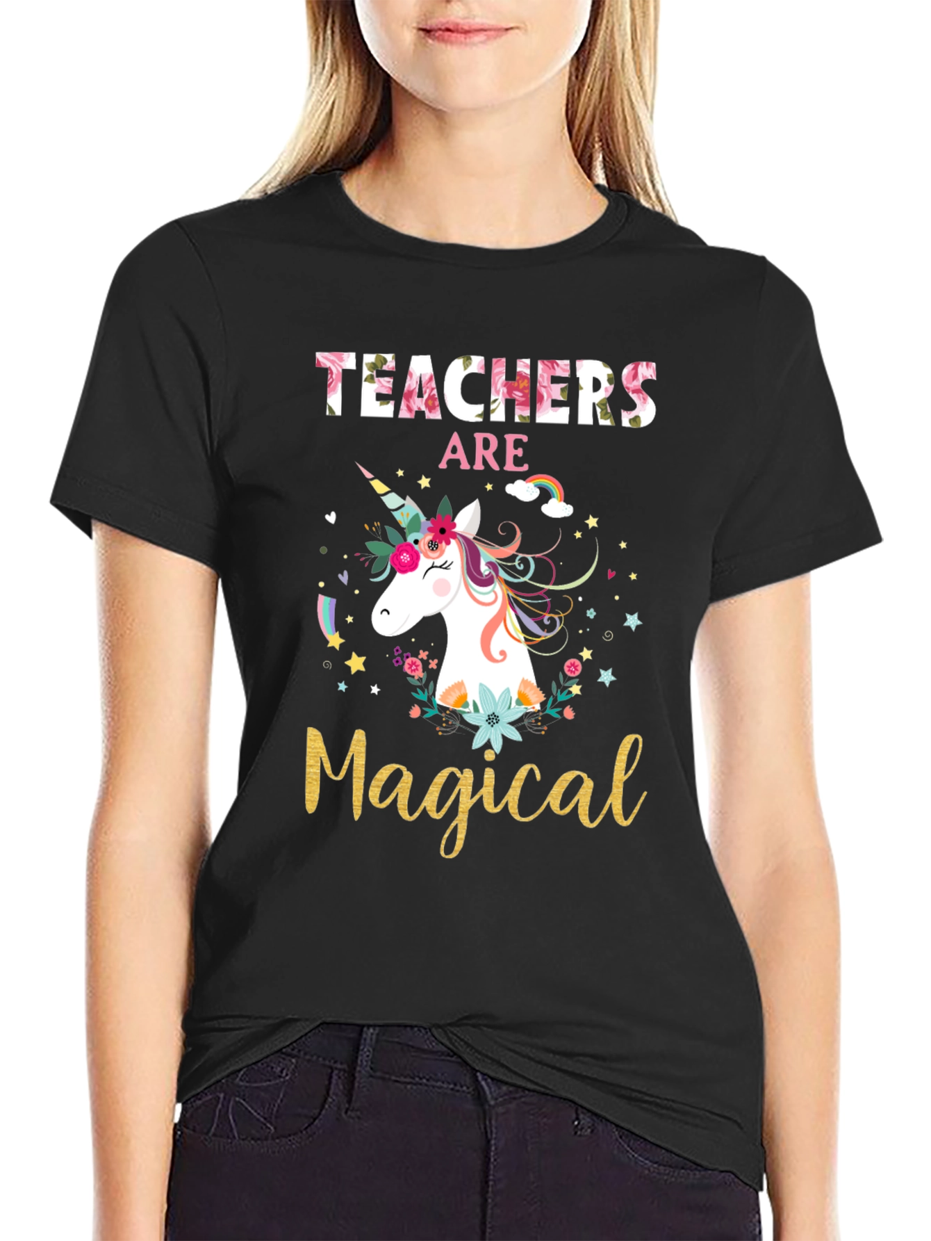 Teachers Are Magical Unicorn Graphic T-Shirt