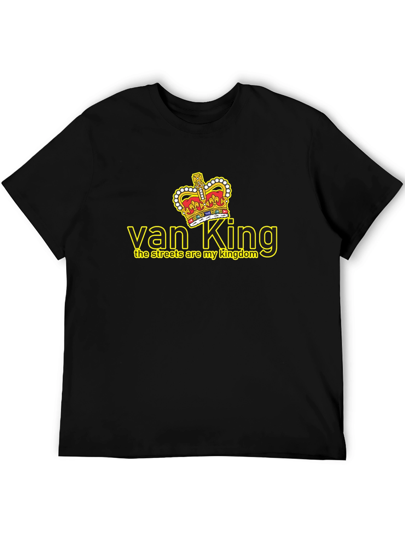 Van King Graphic Tee - Black Crew Neck T-Shirt