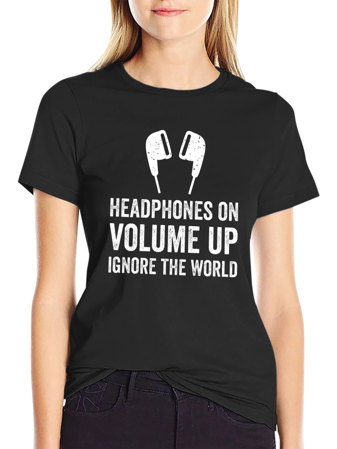 Headphones On Volume Up Graphic Tee
