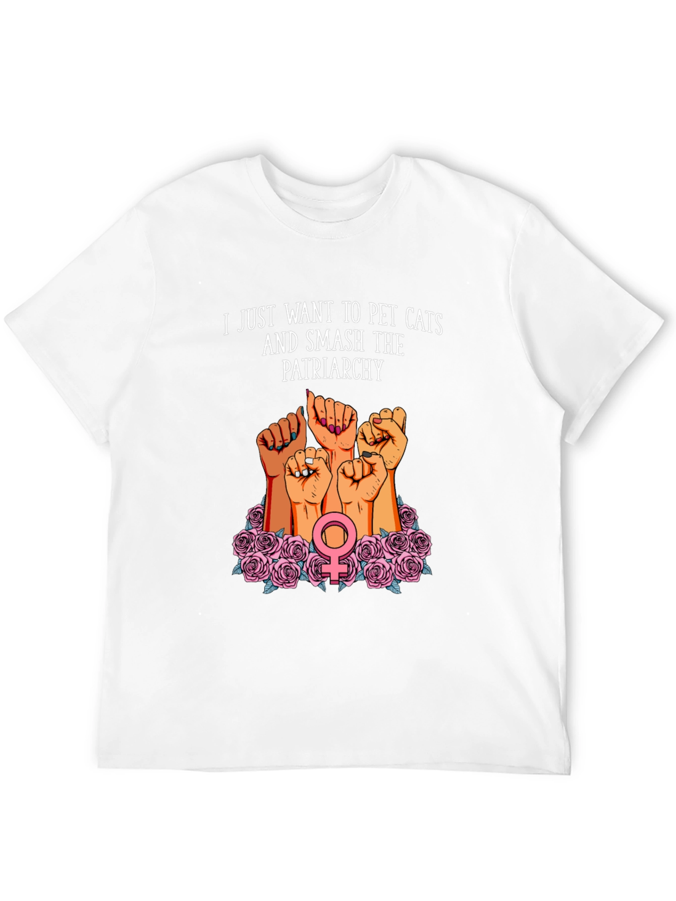 Feminist Graphic T-Shirt: Pet Cats & Smash Patriarchy