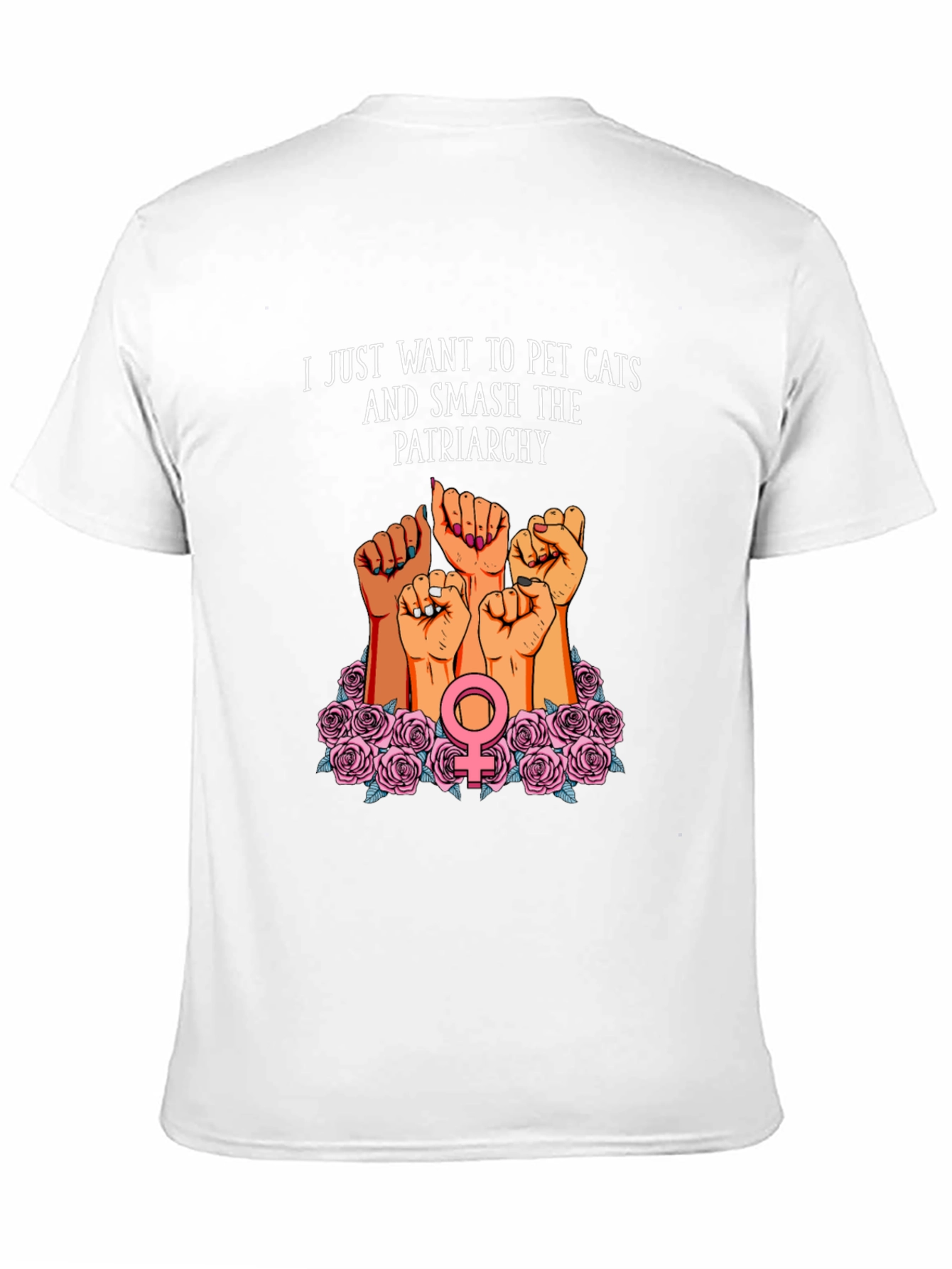Feminist Graphic T-Shirt: Pet Cats & Smash Patriarchy