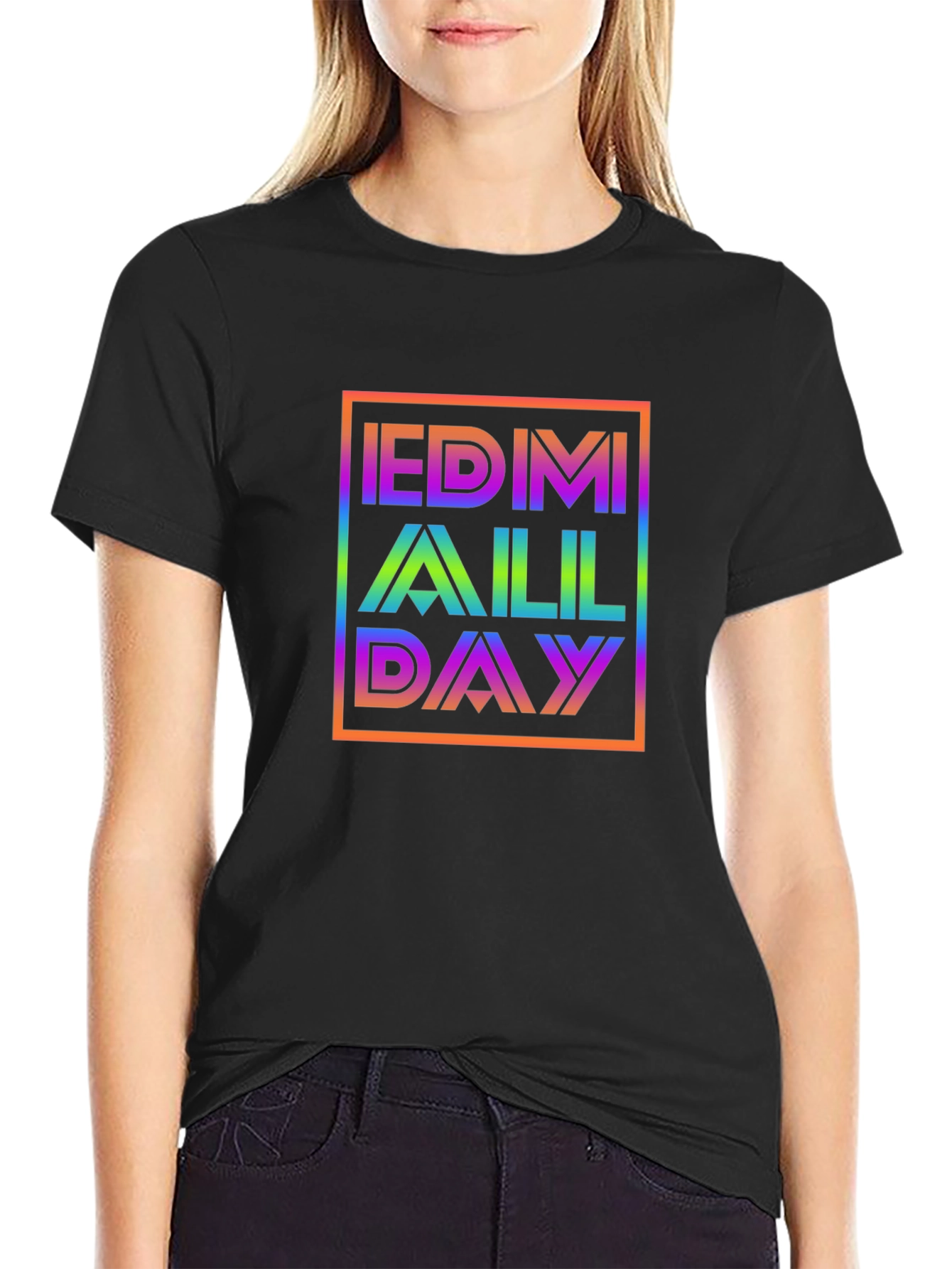 EDM All Day Rainbow Graphic Tee