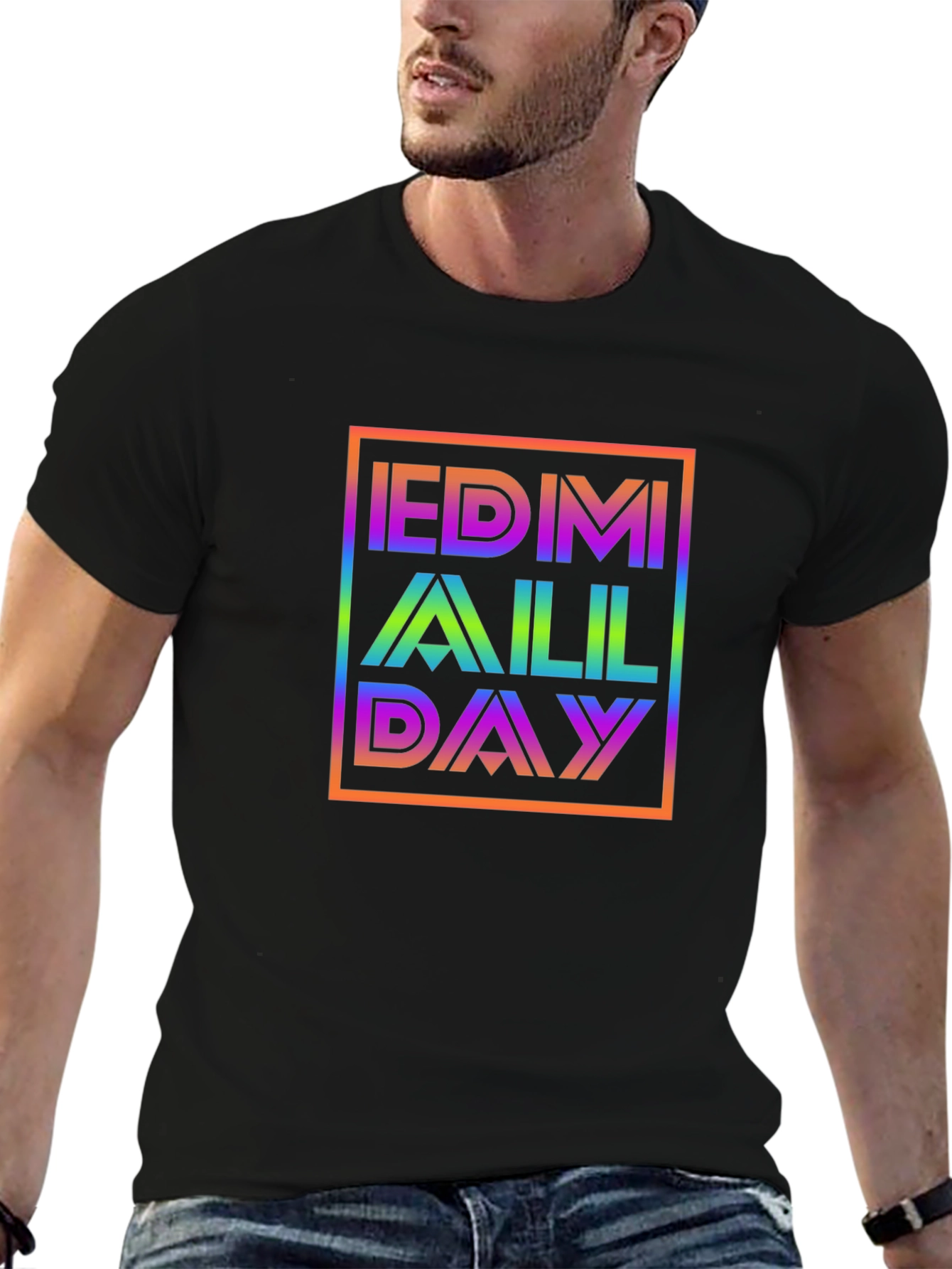 EDM All Day Rainbow Graphic Tee