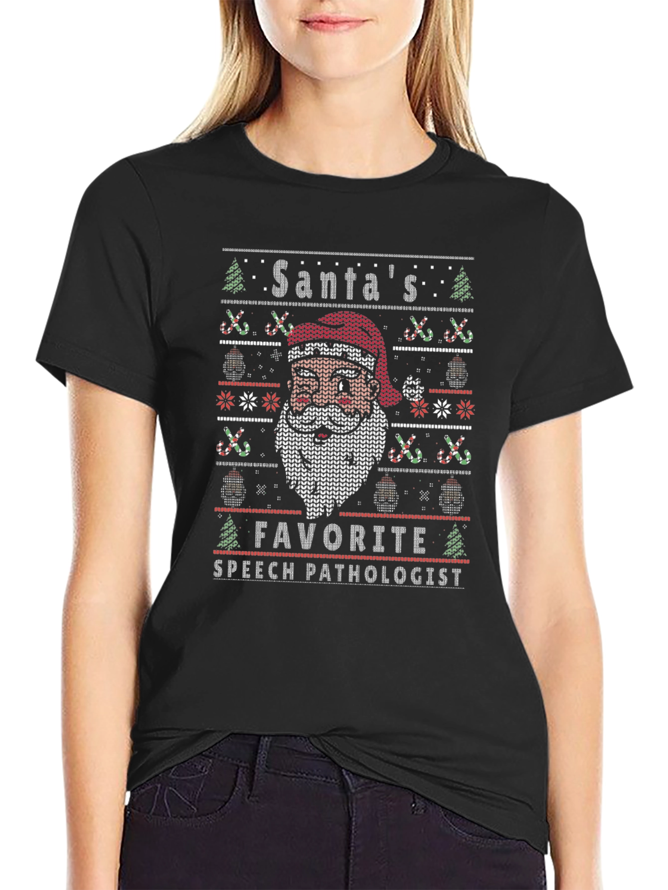 Santas Favorite Speech Pathologist Christmas T-Shirt