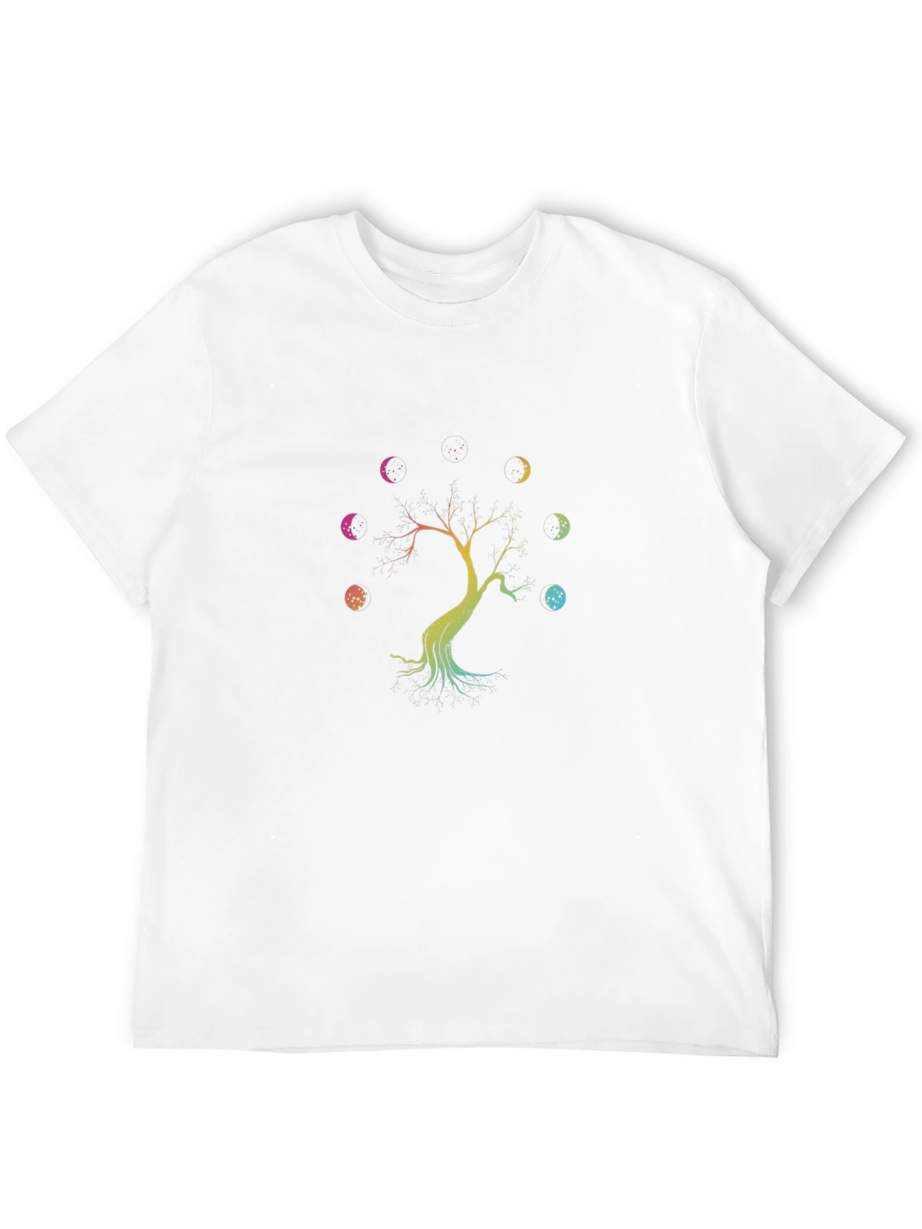 Moon Phase Tree Black T-Shirt