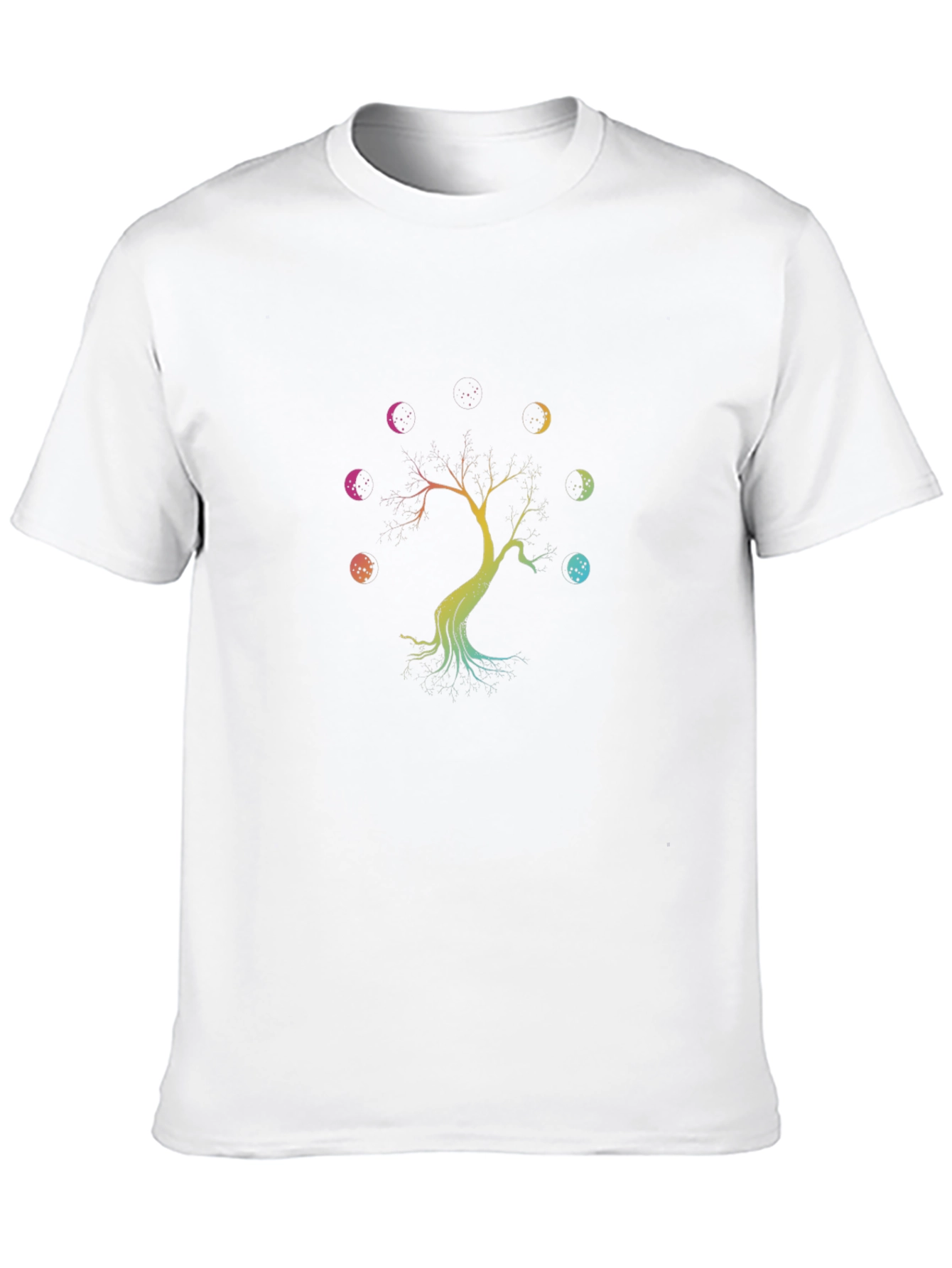 Moon Phase Tree Black T-Shirt