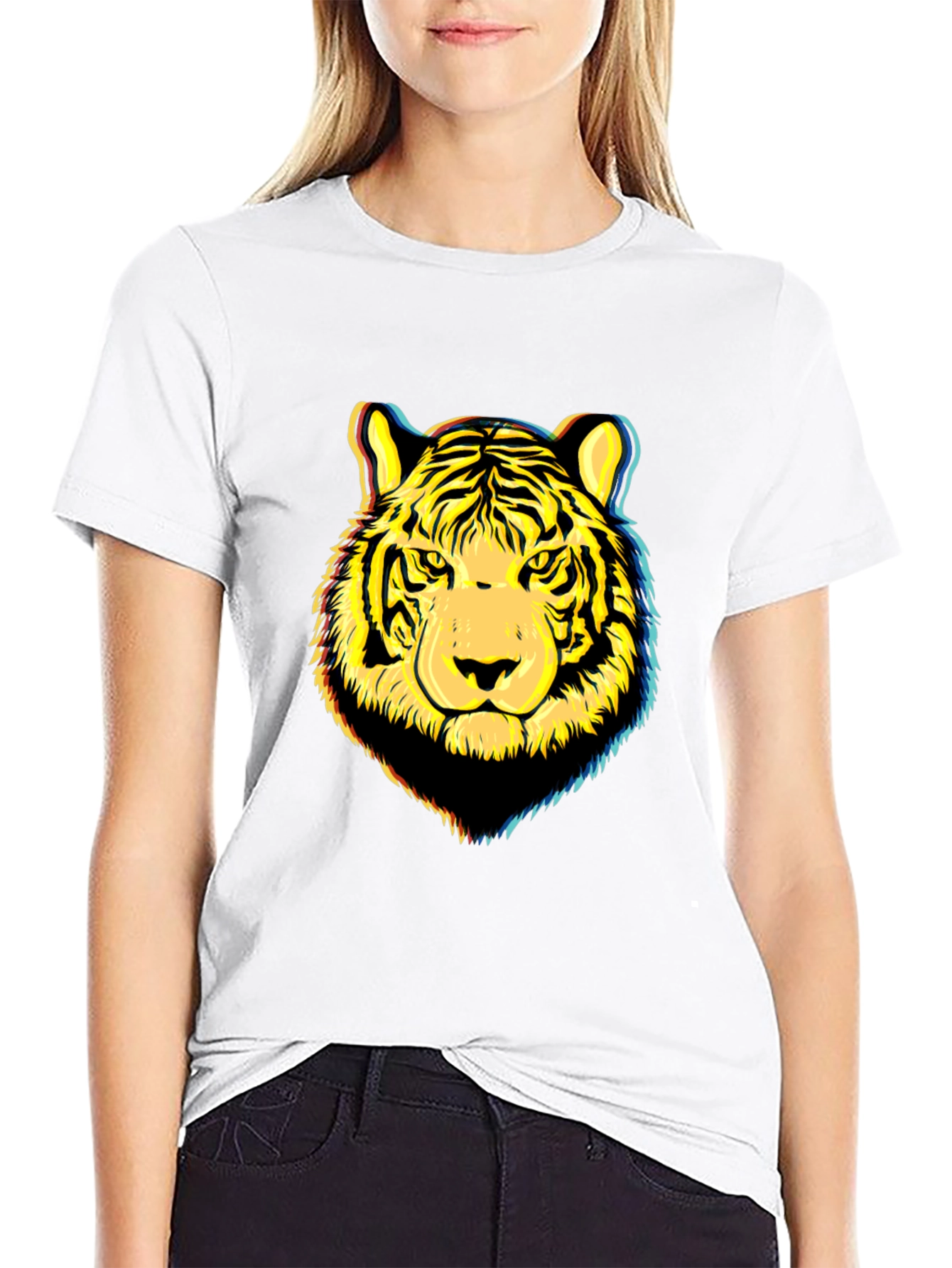 Tiger Graphic Print Black T-Shirt