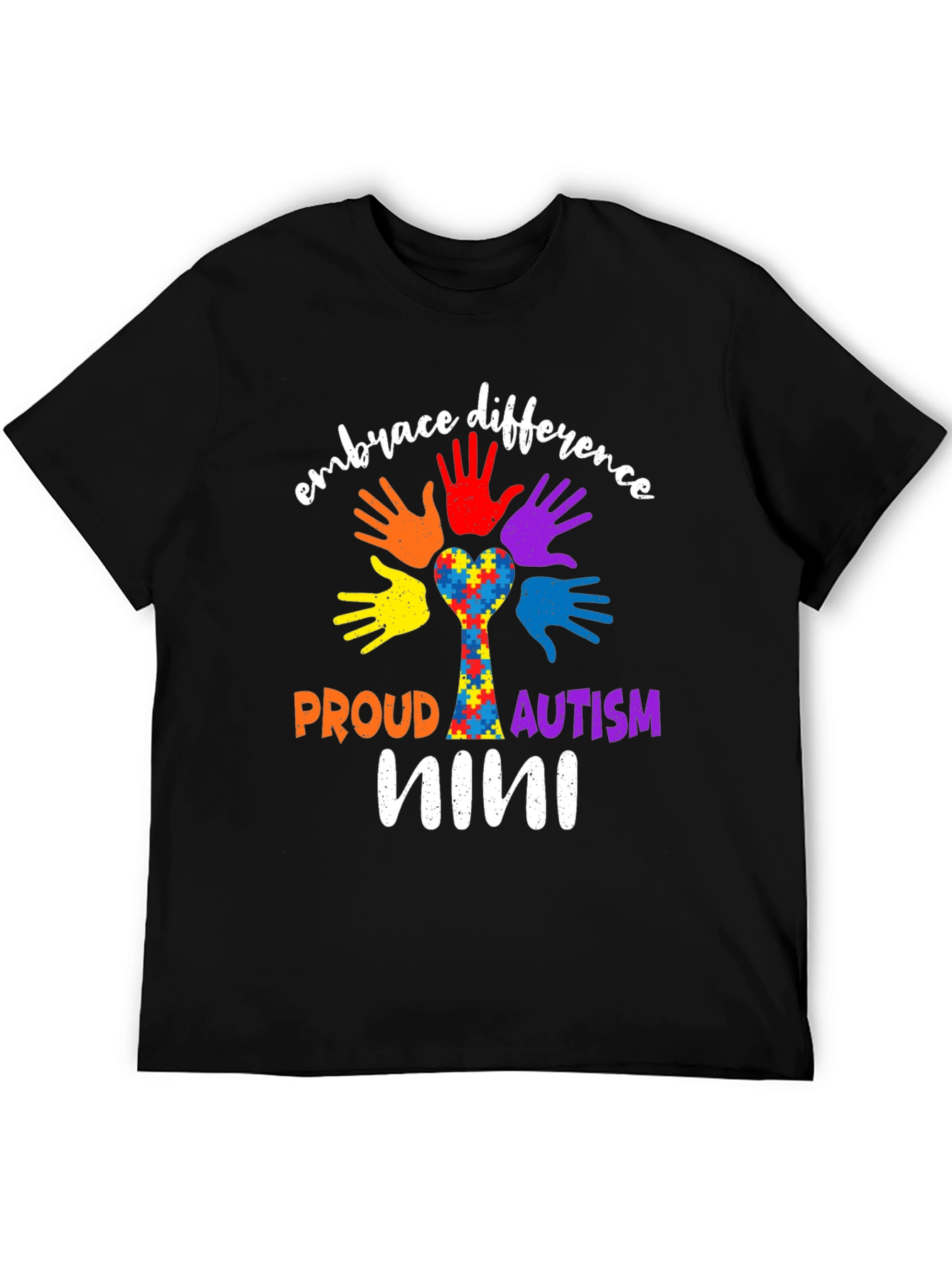 Embrace Difference Autism Awareness Nini T-Shirt